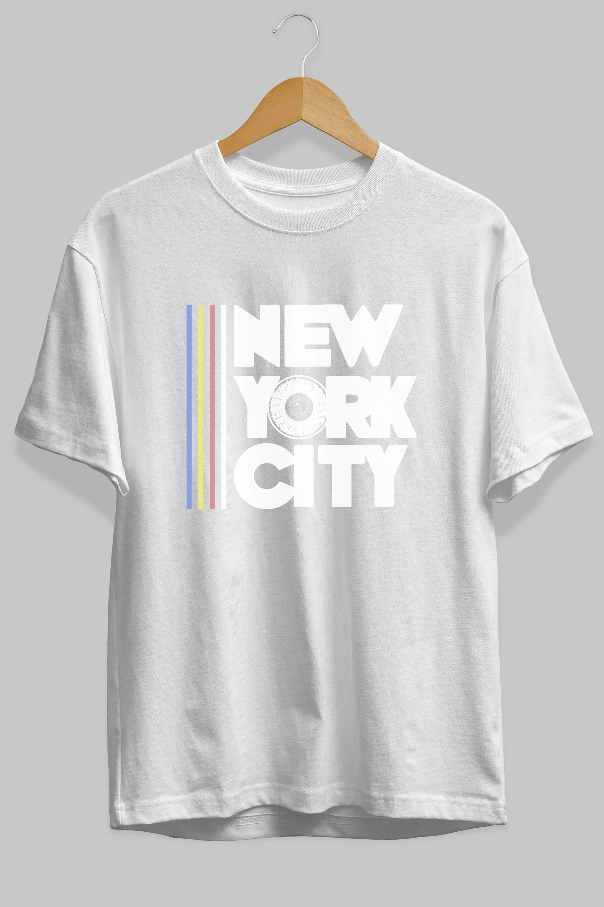 New York City Style Ön Baskılı Oversize t-shirt Erkek Kadın Unisex