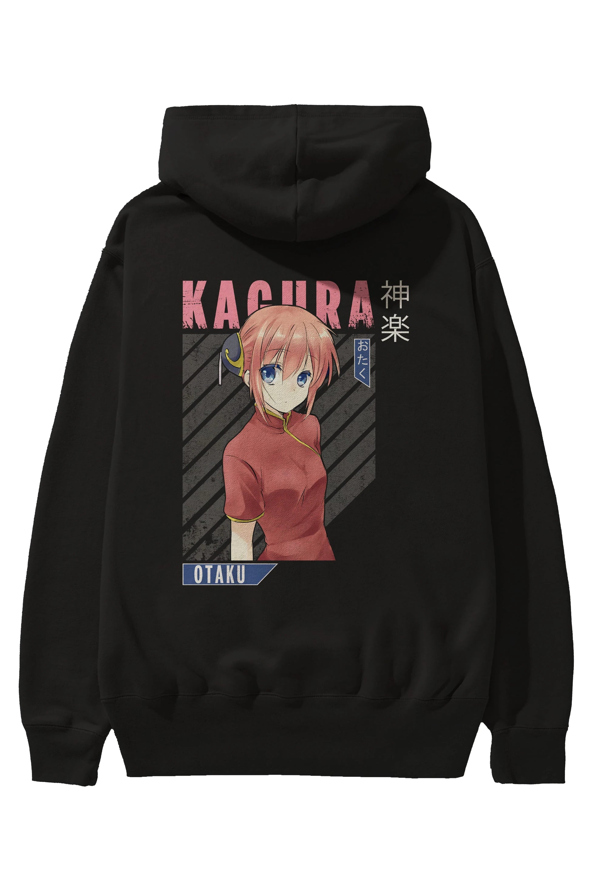 Kagura GINTAMA Anime Arka Baskılı Hoodie Oversize Kapüşonlu Sweatshirt Erkek Kadın Unisex