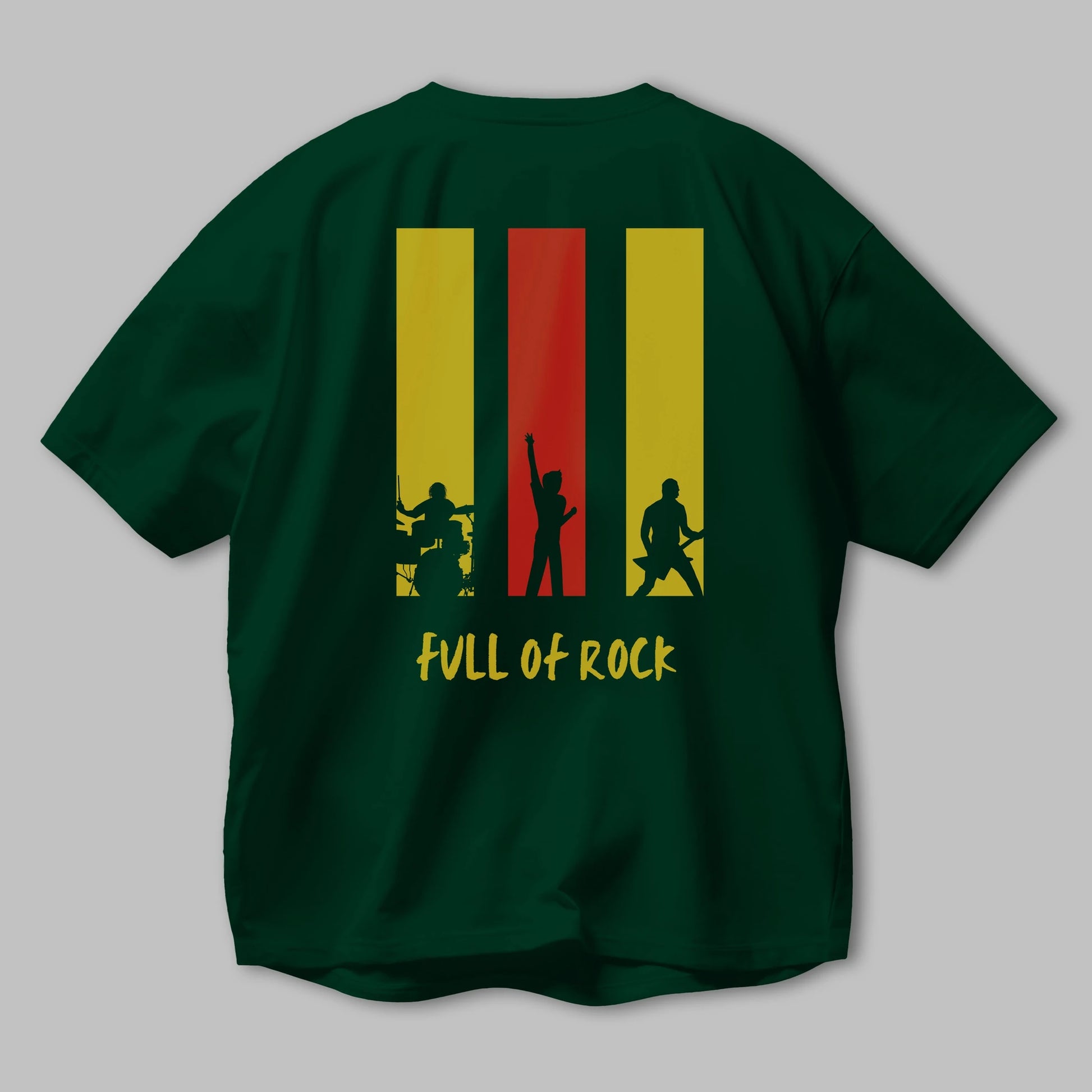 Full of Rock Yazılı Arka Baskılı Oversize t-shirt Erkek Kadın Unisex