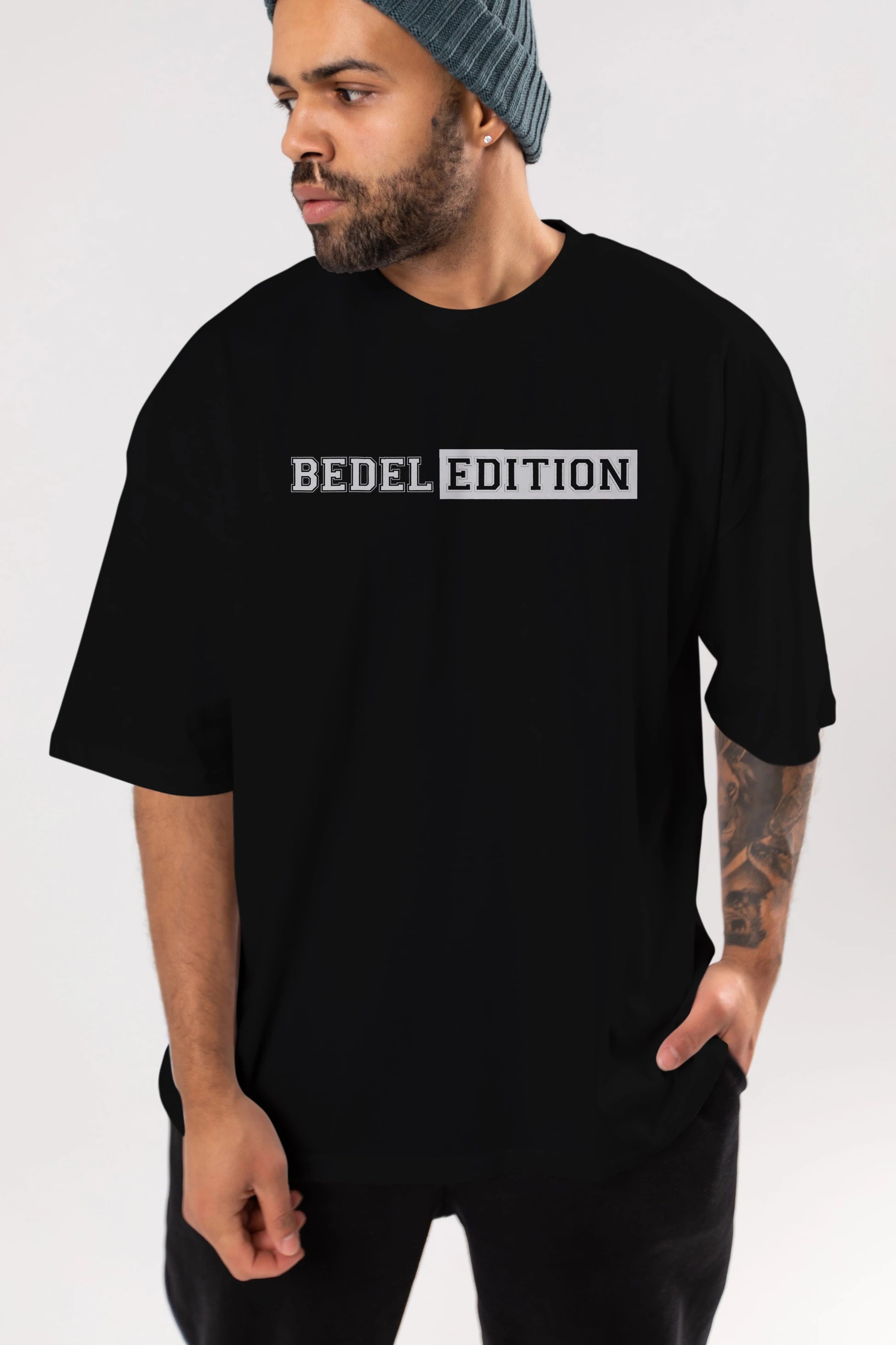 Bedel Edition Ön Baskılı Oversize t-shirt %100 pamuk Erkek Kadın Unisex