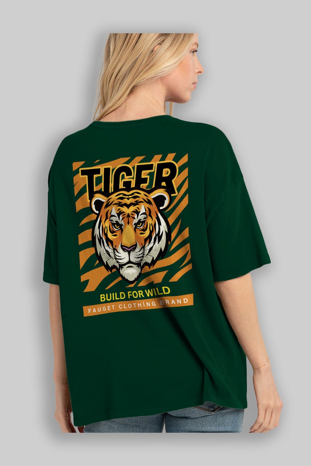 Tiger Arka Baskılı Oversize t-shirt Erkek Kadın Unisex
