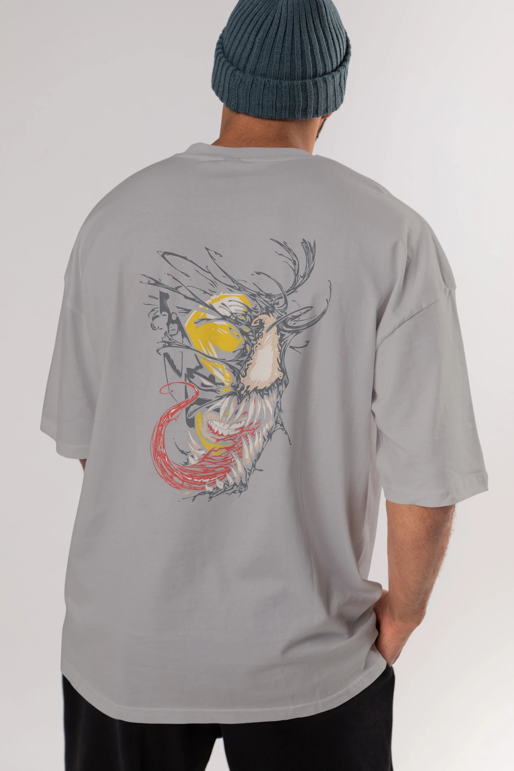 Venom (4) Arka Baskılı Oversize t-shirt Erkek Kadın Unisex %100 Pamuk Bisiklet Yaka tişort