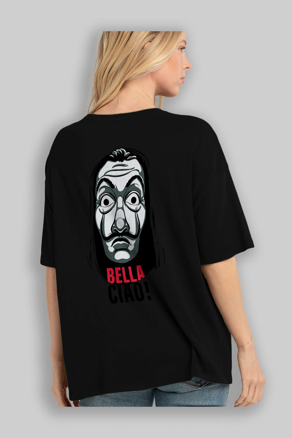 La Casa De Papel (12) Arka Baskılı Oversize t-shirt Erkek Kadın Unisex %100 Pamuk Bisiklet Yaka tişort