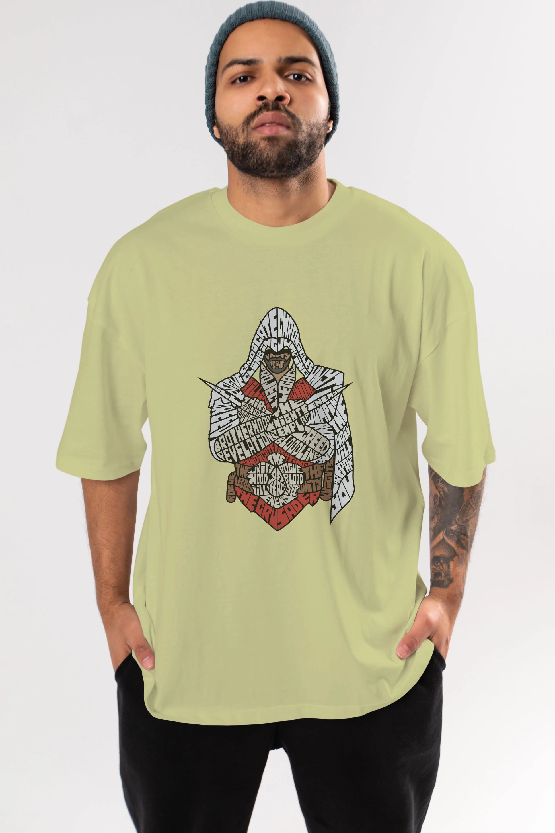 Assassins Ön Baskılı Oversize t-shirt %100 pamuk Erkek Kadın Unisex