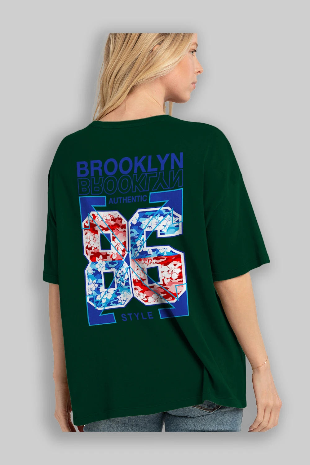 Brooklyn 86 Style Arka Baskılı Oversize t-shirt Erkek Kadın Unisex