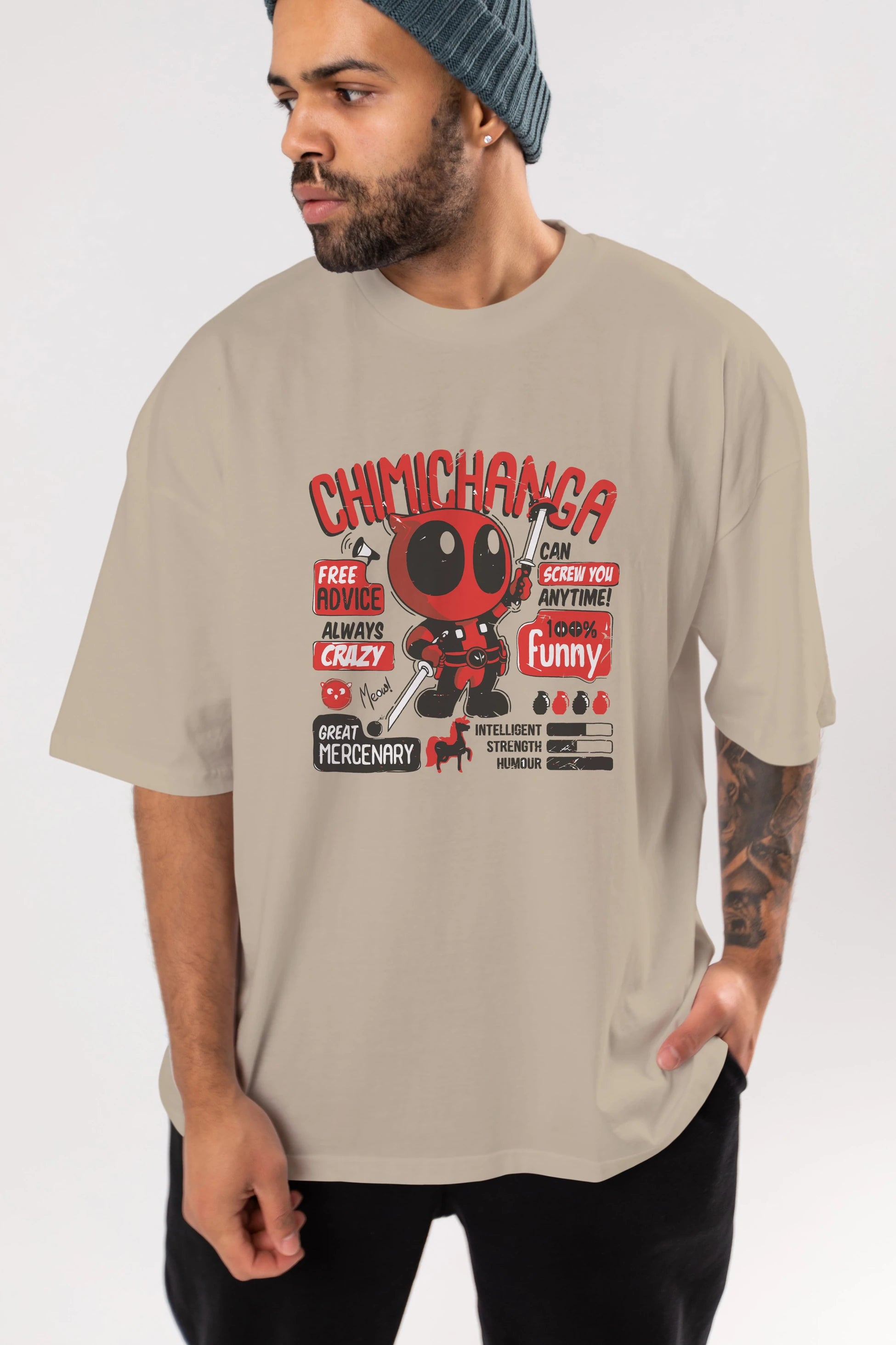 Deadpool (9) Ön Baskılı Oversize t-shirt Erkek Kadın Unisex %100 Pamuk Bisiklet Yaka tişort