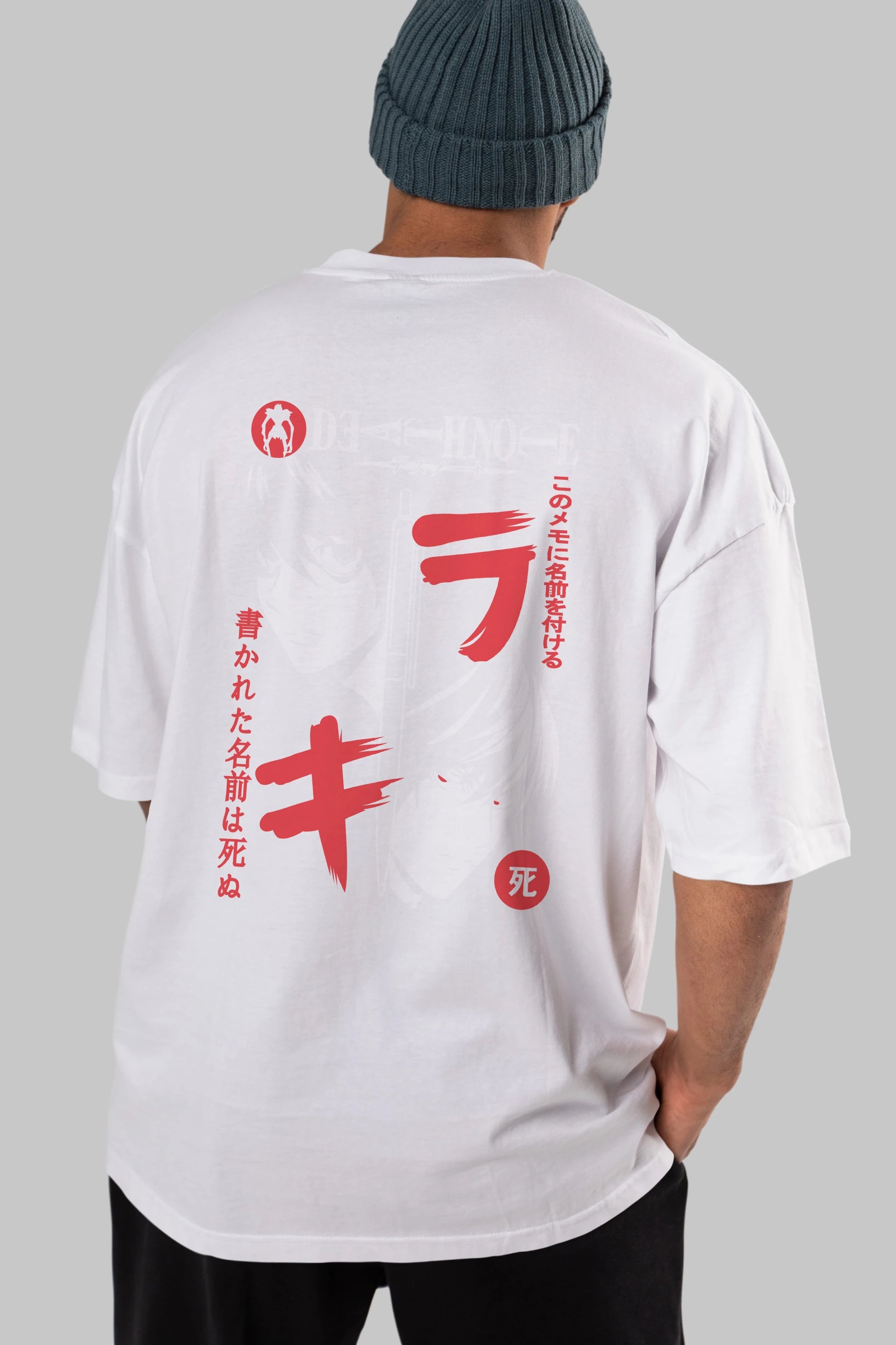 DEATHNOTE L vs KIRA Anime Arka Baskılı Oversize t-shirt Erkek Kadın Unisex