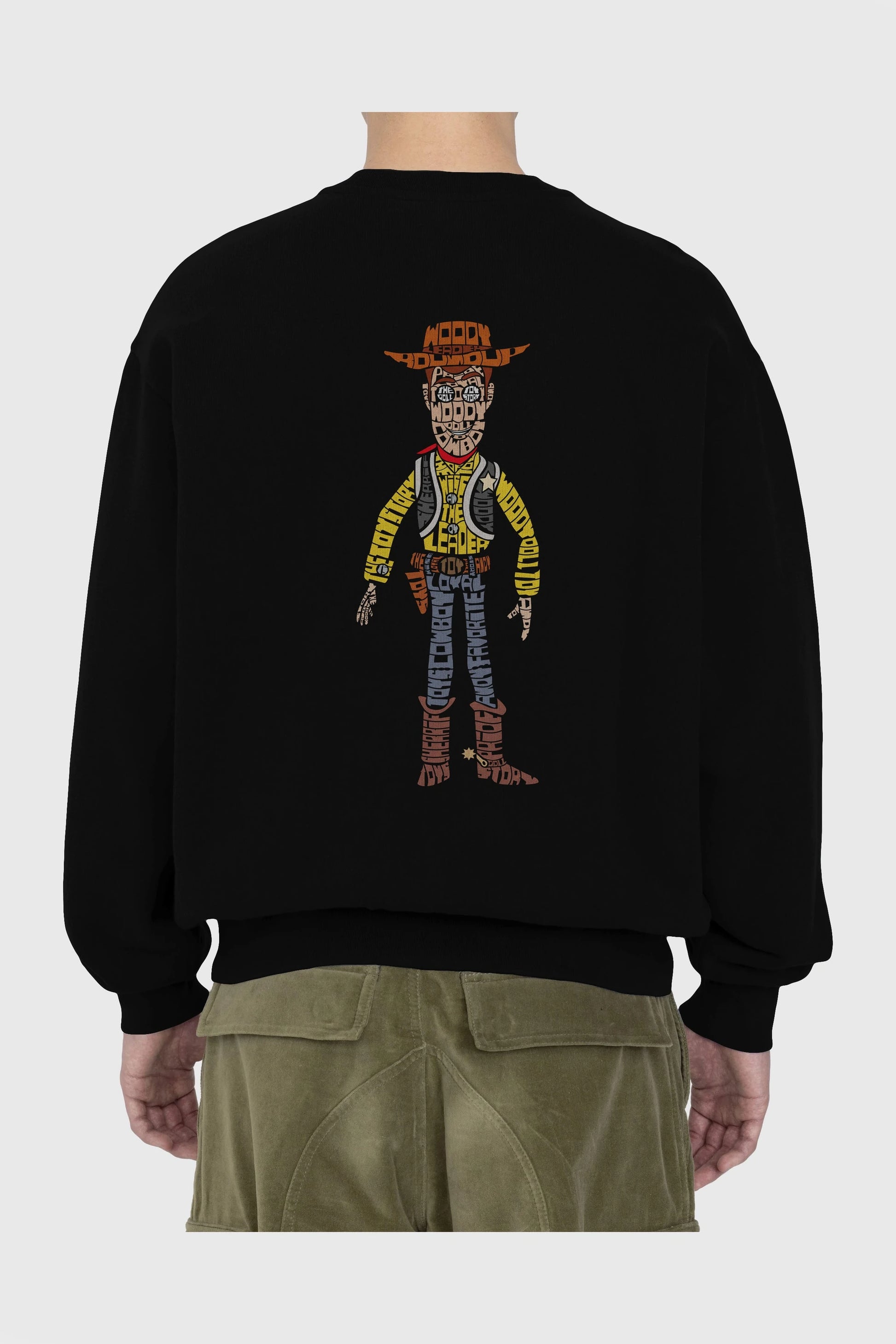 Woody Arka Baskılı Oversize Sweatshirt Erkek Kadın Unisex