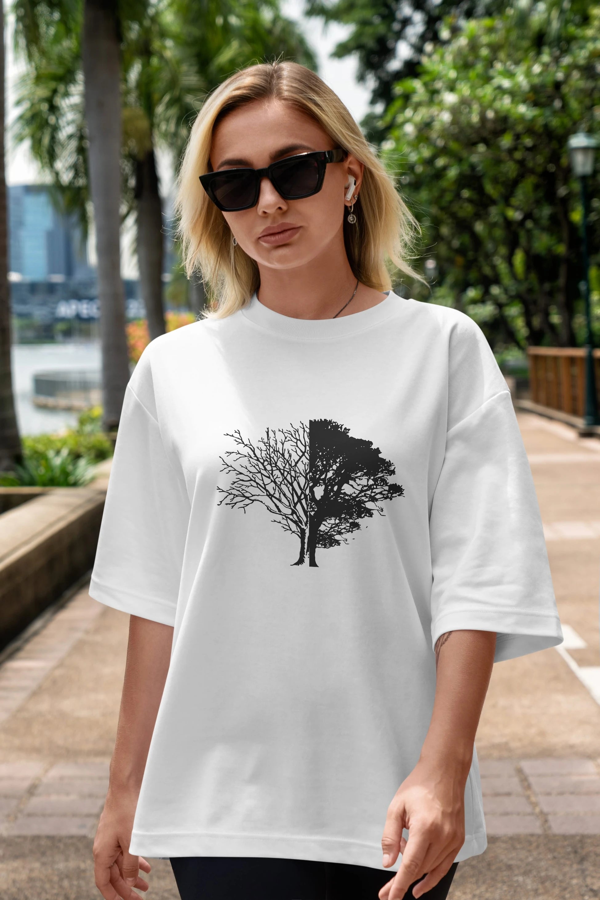 Life And Death Ön Baskılı Oversize t-shirt %100 pamuk Erkek Kadın Unisex