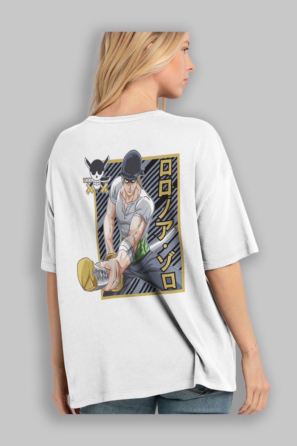 RORONOA ZORO Anime Arka Baskılı Oversize t-shirt Erkek Kadın Unisex