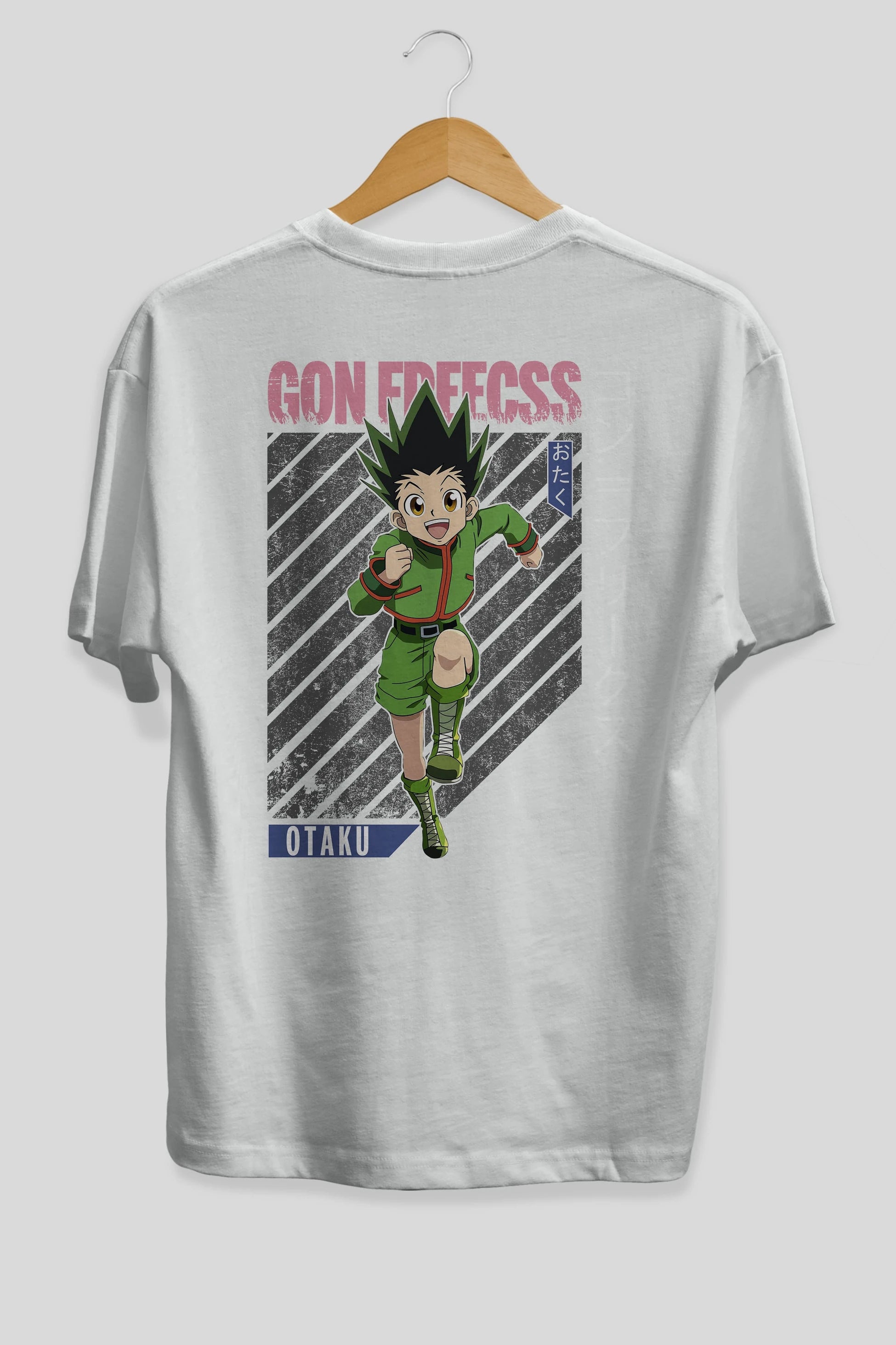 Gon Freecss HUNTER X HUNTER Anime Arka Baskılı Oversize t-shirt Erkek Kadın Unisex