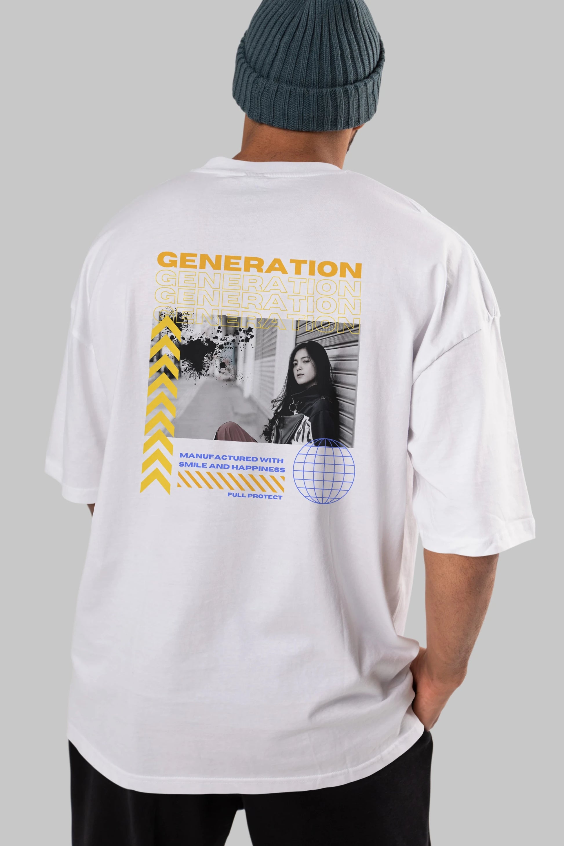 Generation Yazılı Arka Baskılı Oversize t-shirt Erkek Kadın Unisex