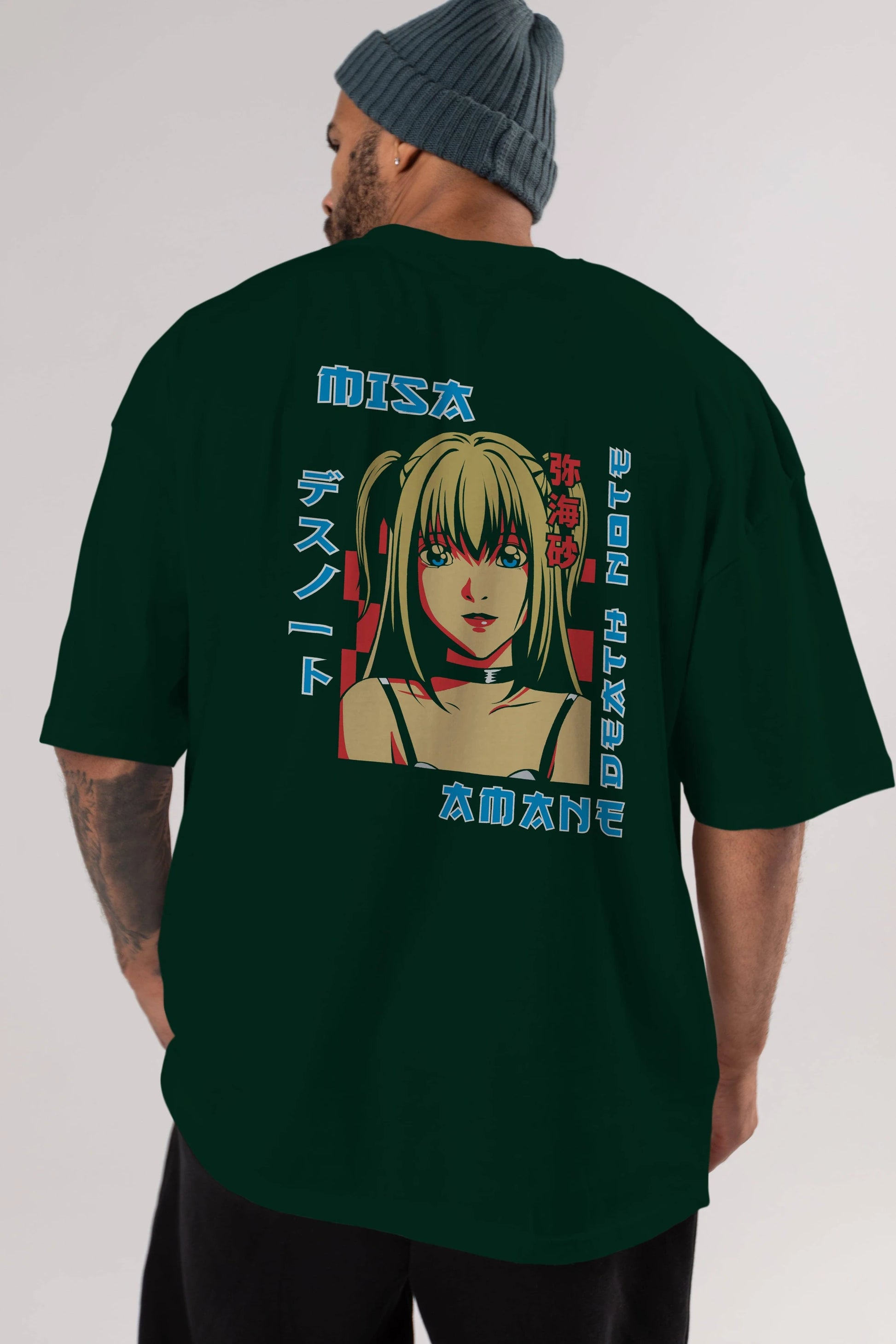 MISA-DEATH NOTE Anime Arka Baskılı Oversize t-shirt Erkek Kadın Unisex