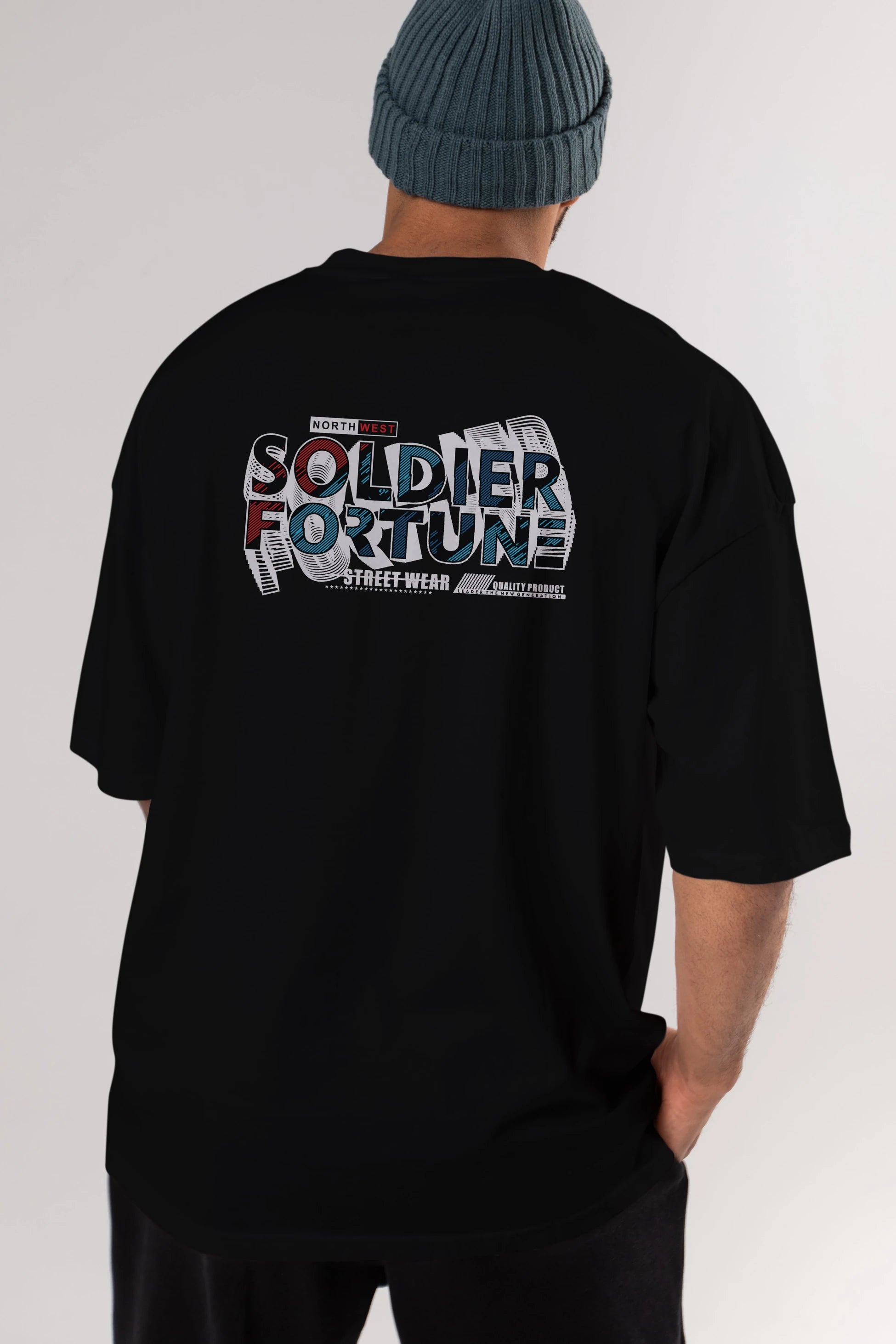 Soldier Fortune Arka Baskılı Oversize t-shirt Erkek Kadın Unisex