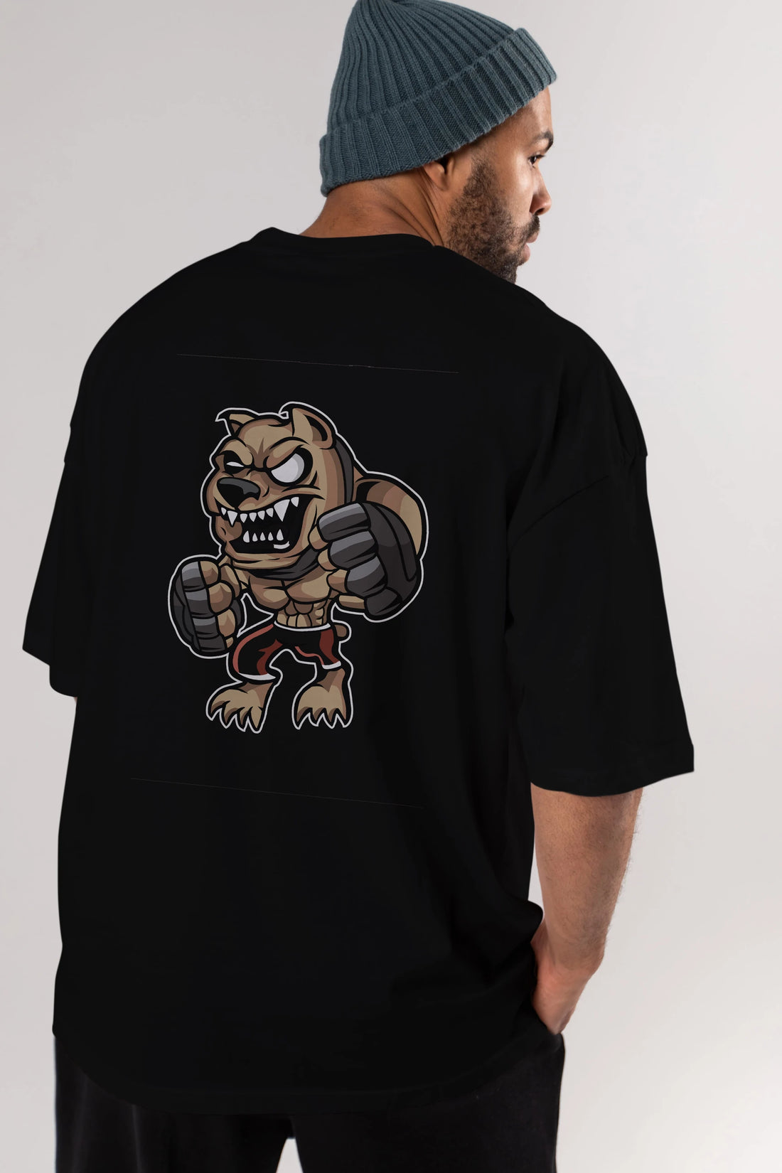 MMA Dog Arka Baskılı Oversize t-shirt Erkek Kadın Unisex %100 Pamuk tişort