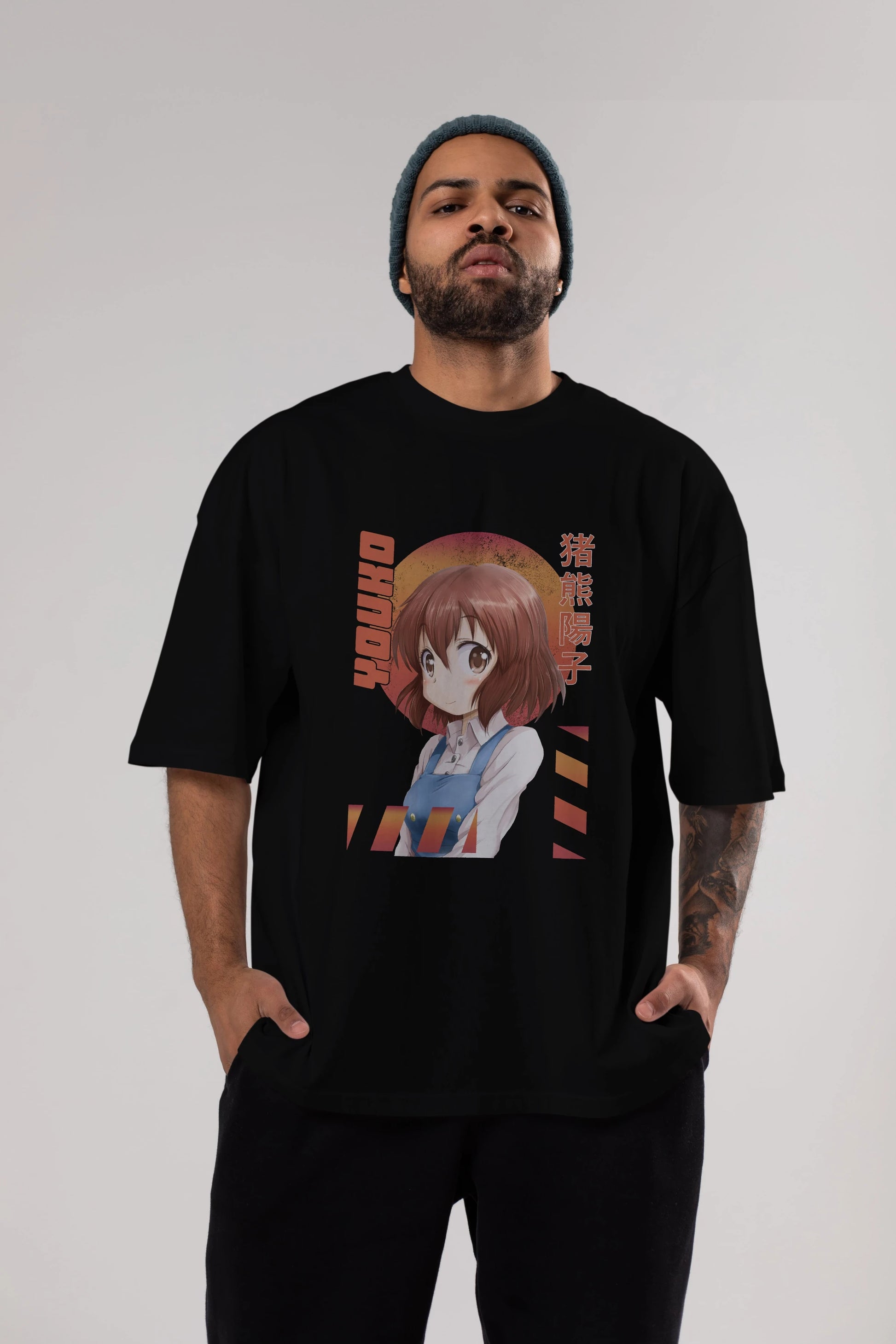 Youko Inokuma 5 Anime Ön Baskılı Oversize t-shirt %100 pamuk Erkek Kadın Unisex