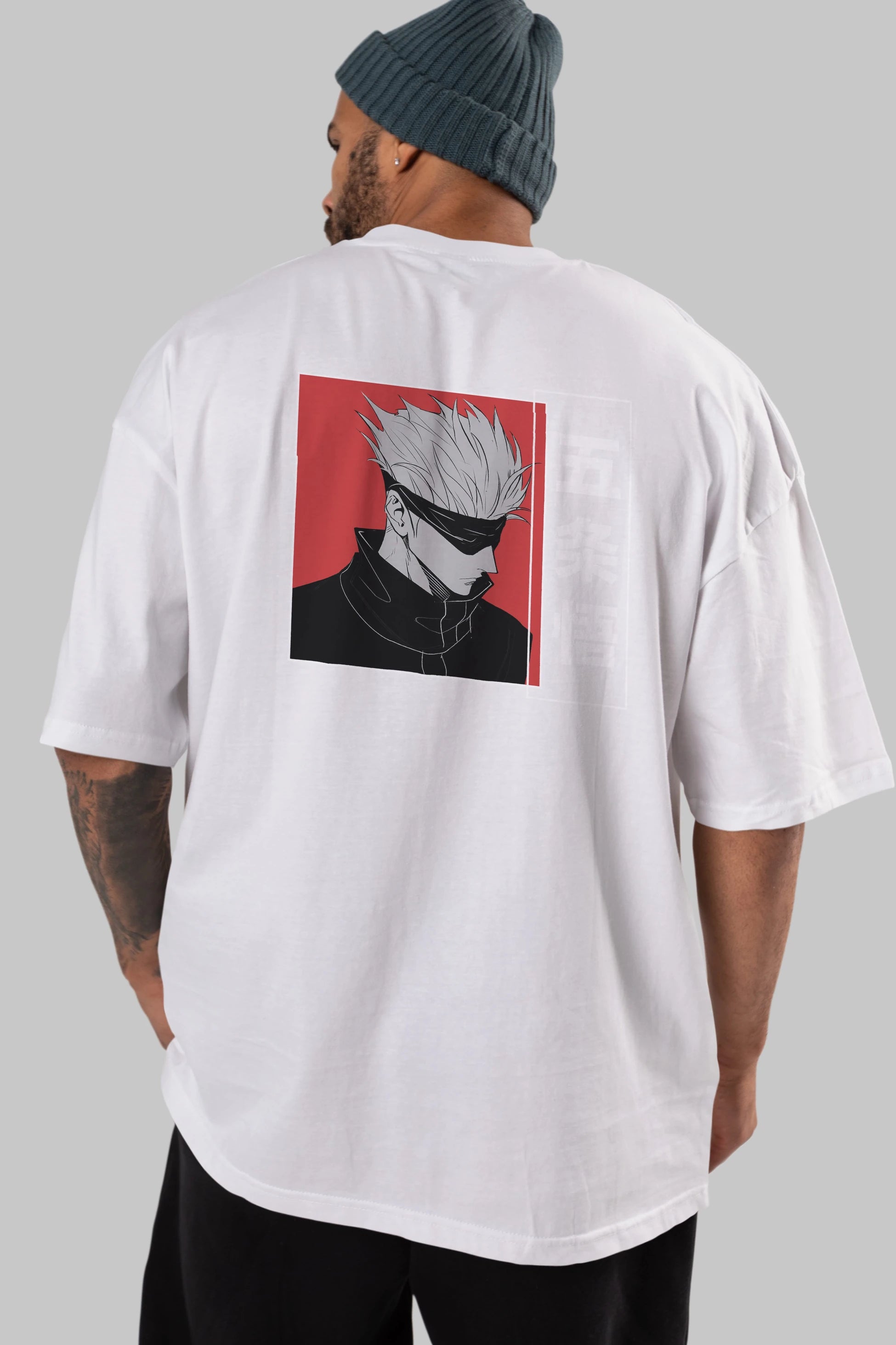 JUJUTSU KAISEN 2 Anime Arka Baskılı Oversize t-shirt Erkek Kadın Unisex