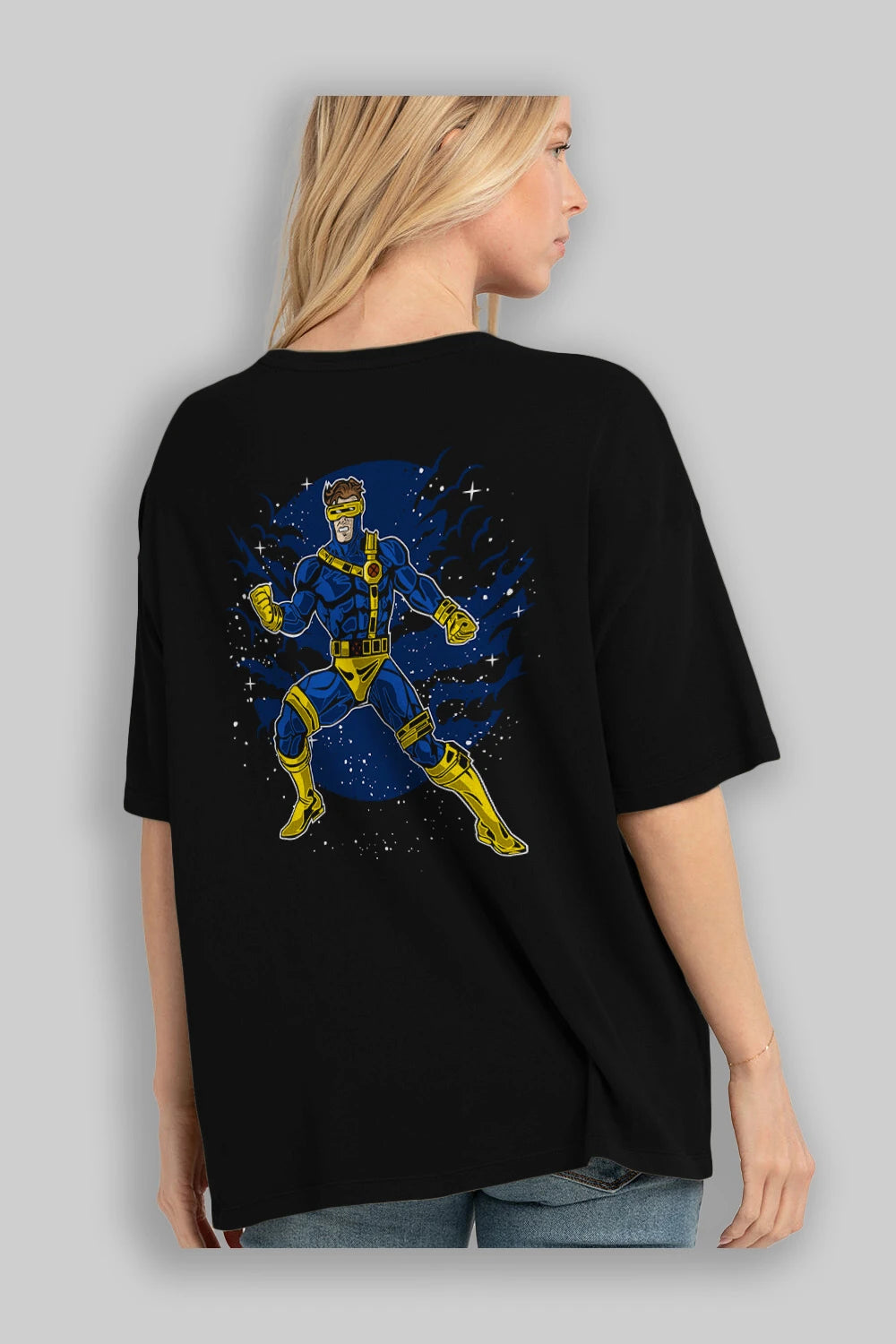 CYCLOPS Arka Baskılı Oversize t-shirt Erkek Kadın Unisex %100 Pamuk