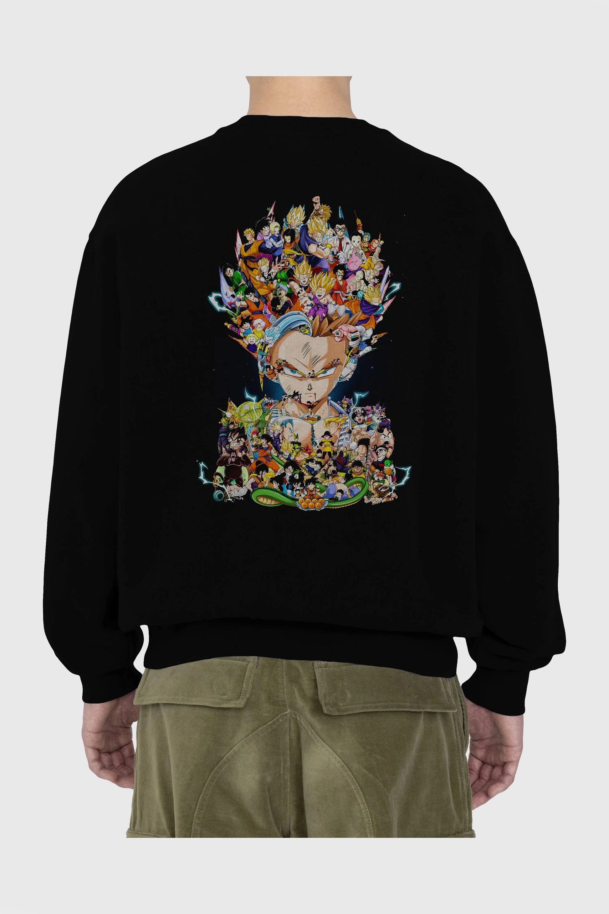 DRAGON BALL ART (2) Anime Arka Baskılı Oversize Sweatshirt Erkek Kadın Unisex