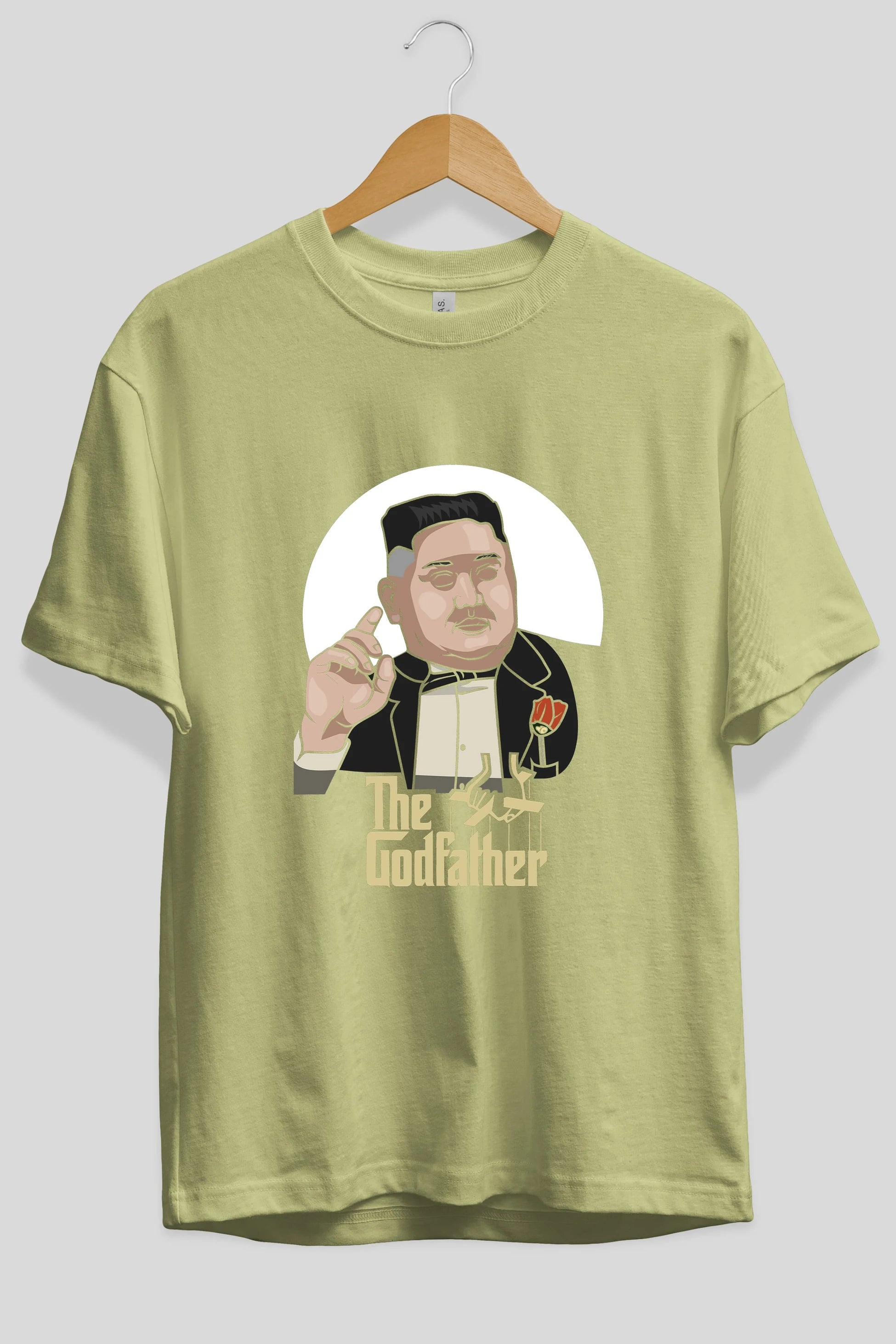 Godfather Jong Un Ön Baskılı Oversize t-shirt Erkek Kadın Unisex %100 Pamuk tişort
