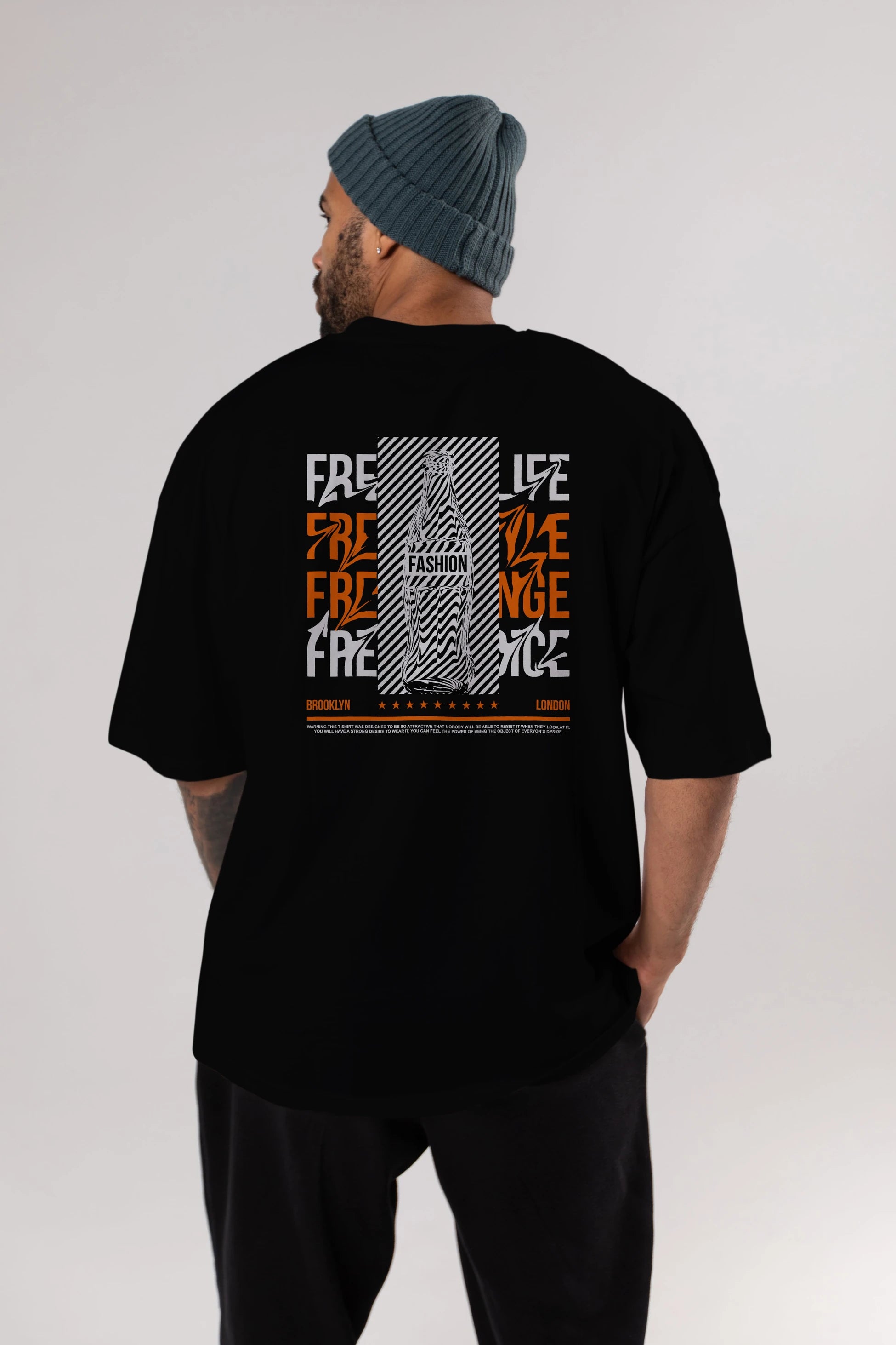 Freedom Life Arka Baskılı Oversize t-shirt Erkek Kadın Unisex