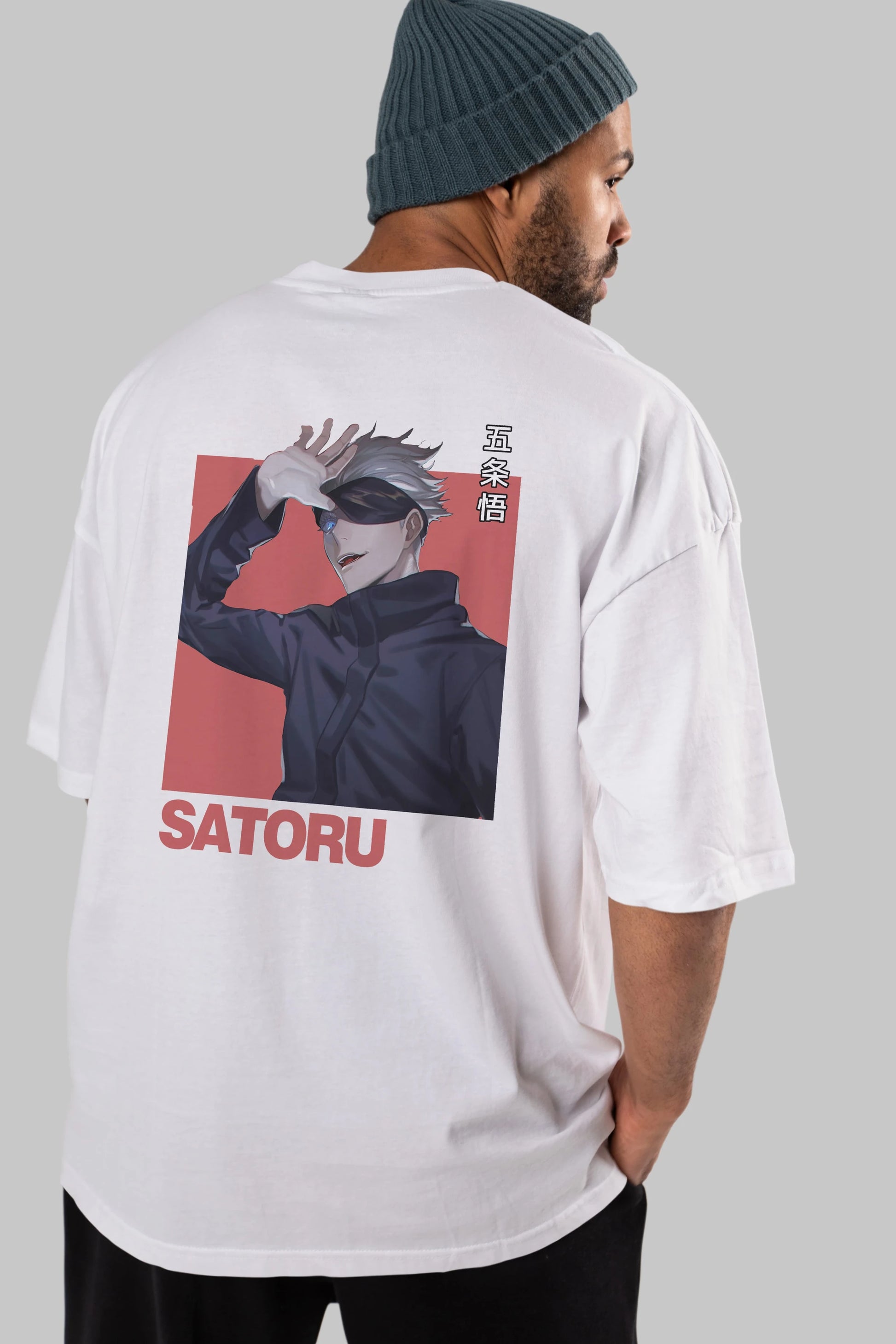 SATORU GOJO 2 Anime Arka Baskılı Oversize t-shirt Erkek Kadın Unisex