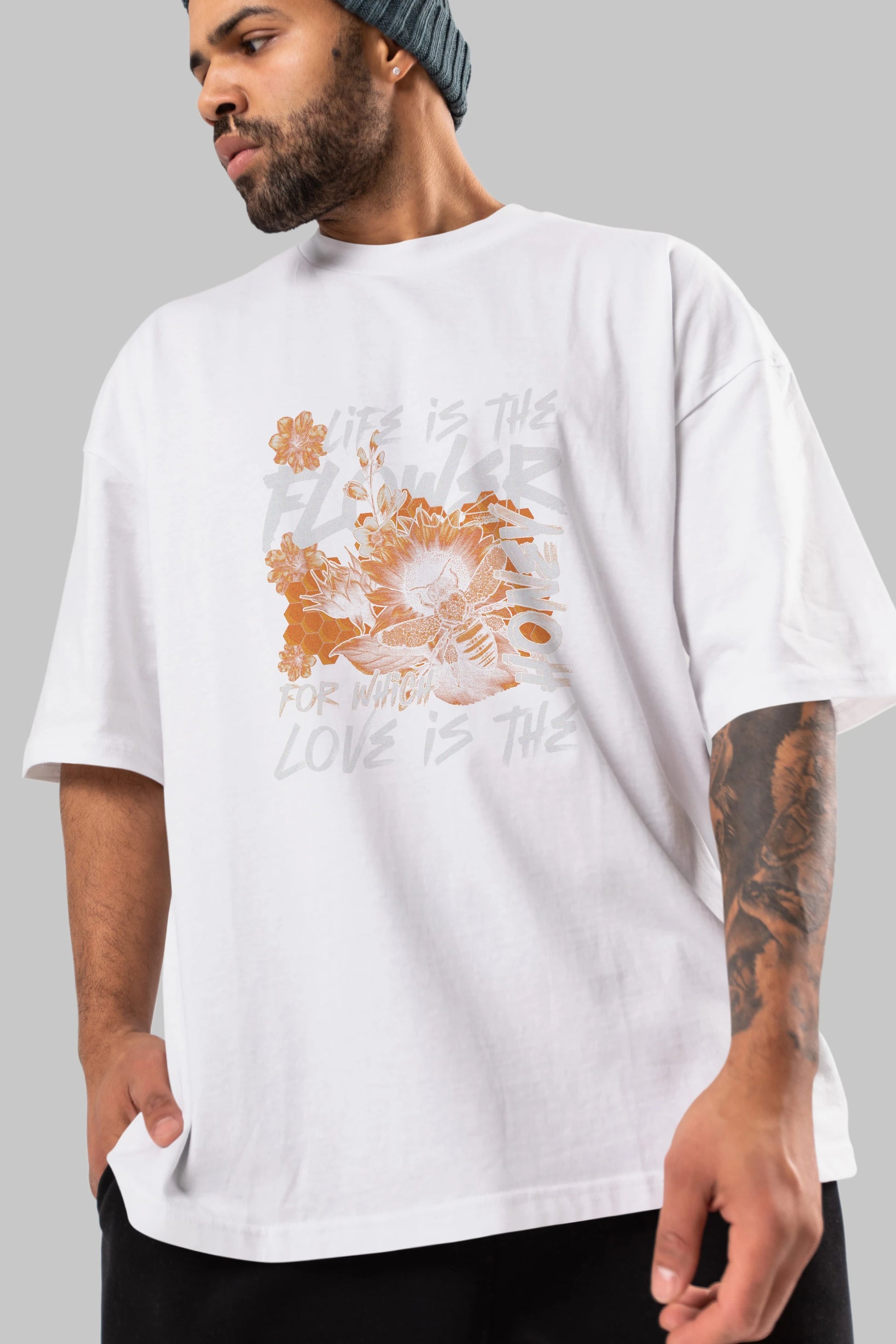 Life is the flower for which love is the honey Ön Baskılı Oversize t-shirt Erkek Kadın Unisex