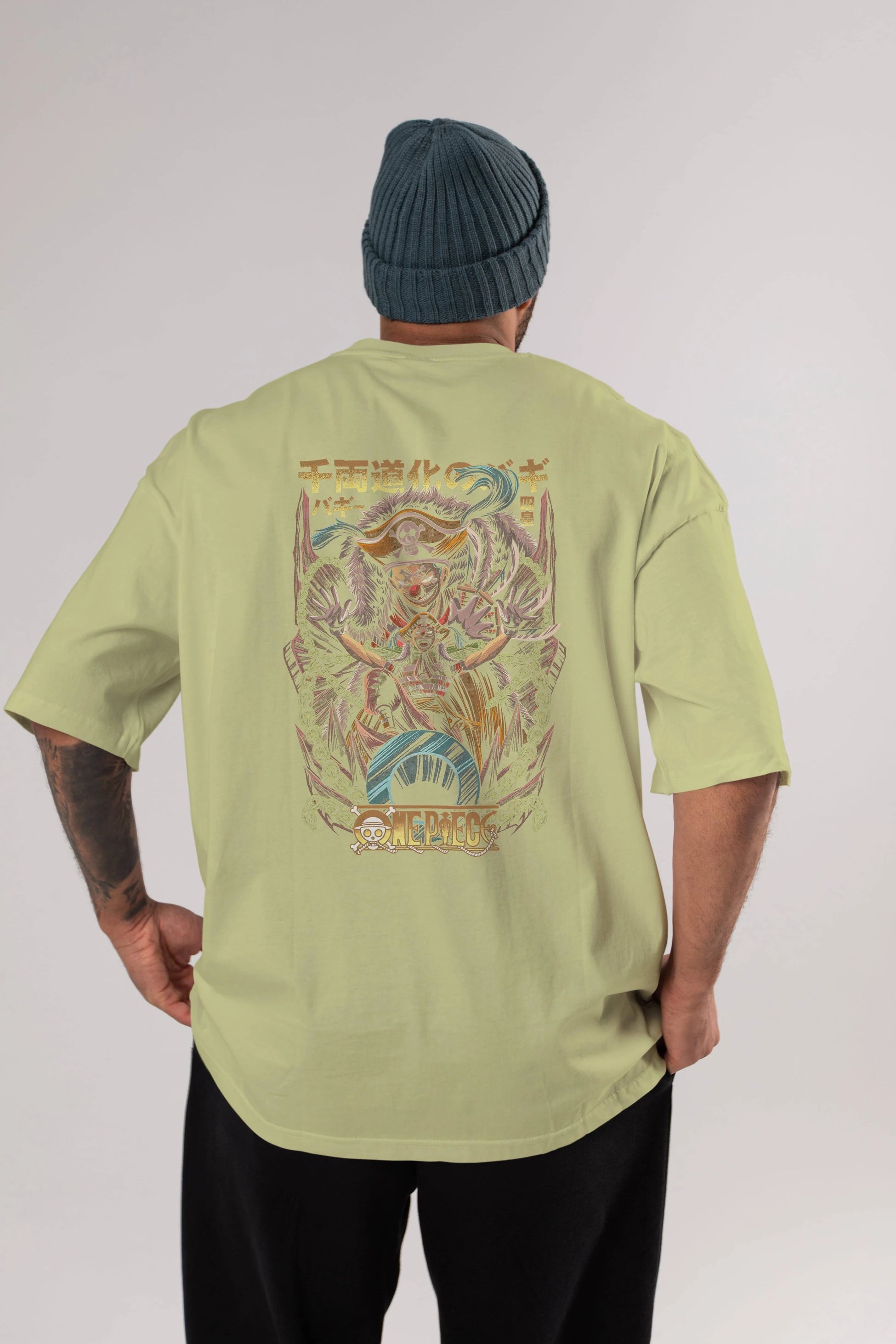 ONE PIECE (5) Anime Arka Baskılı Oversize t-shirt Erkek Kadın Unisex