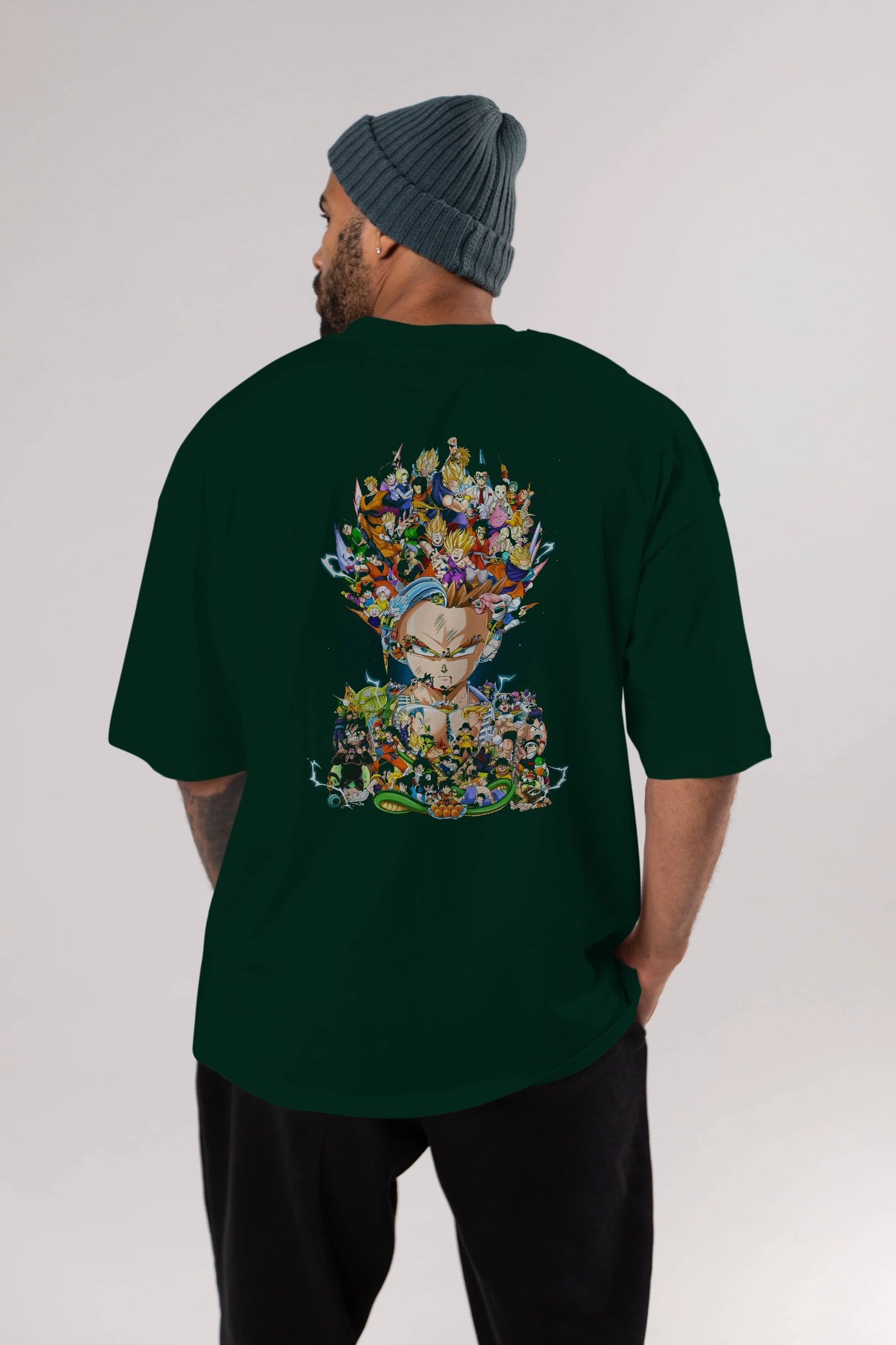 DRAGON BALL ART (2) Anime Arka Baskılı Oversize t-shirt Erkek Kadın Unisex