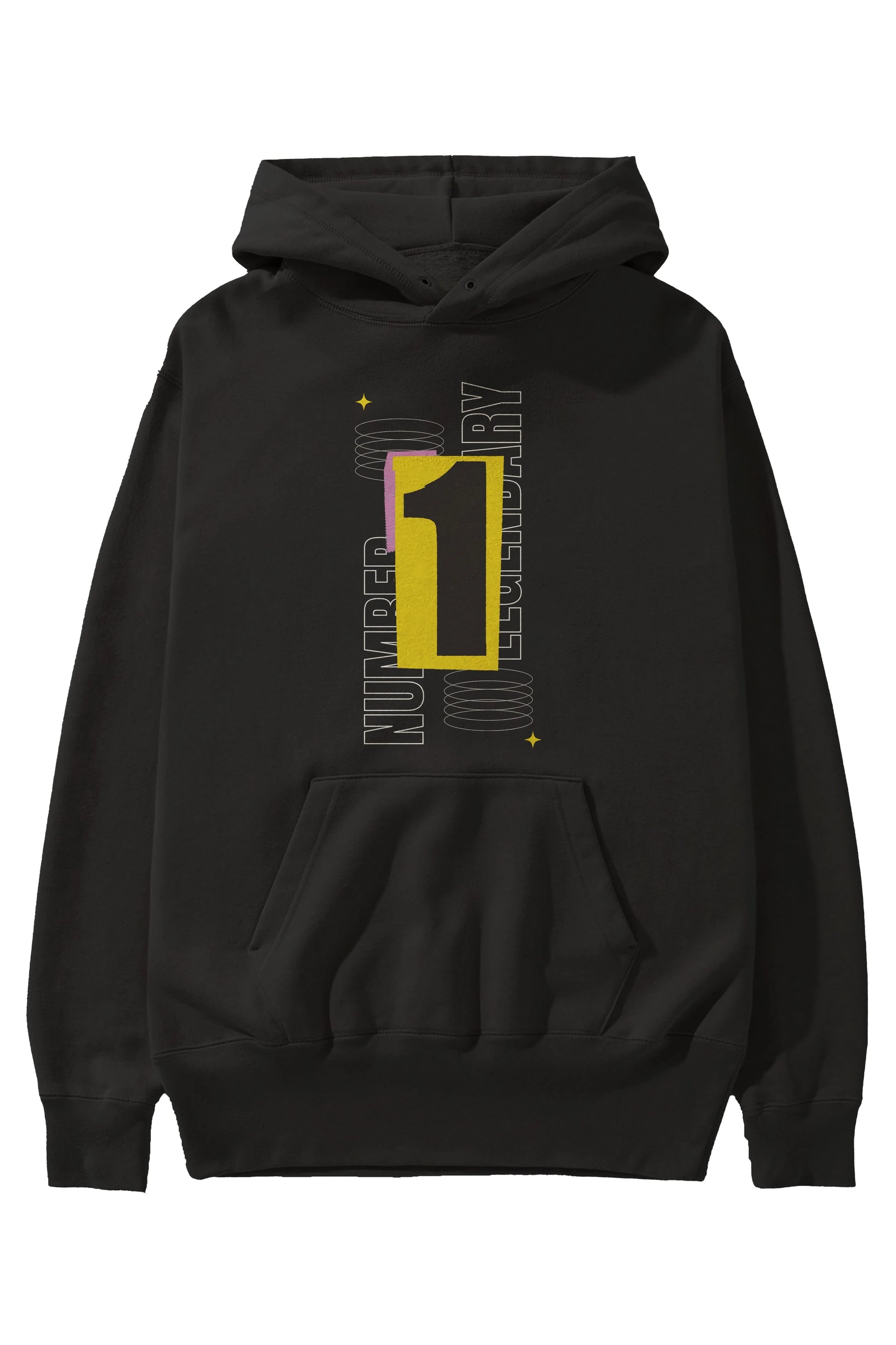 Number 1 Yazılı Ön Baskılı Oversize Hoodie Kapüşonlu Sweatshirt Erkek Kadın Unisex