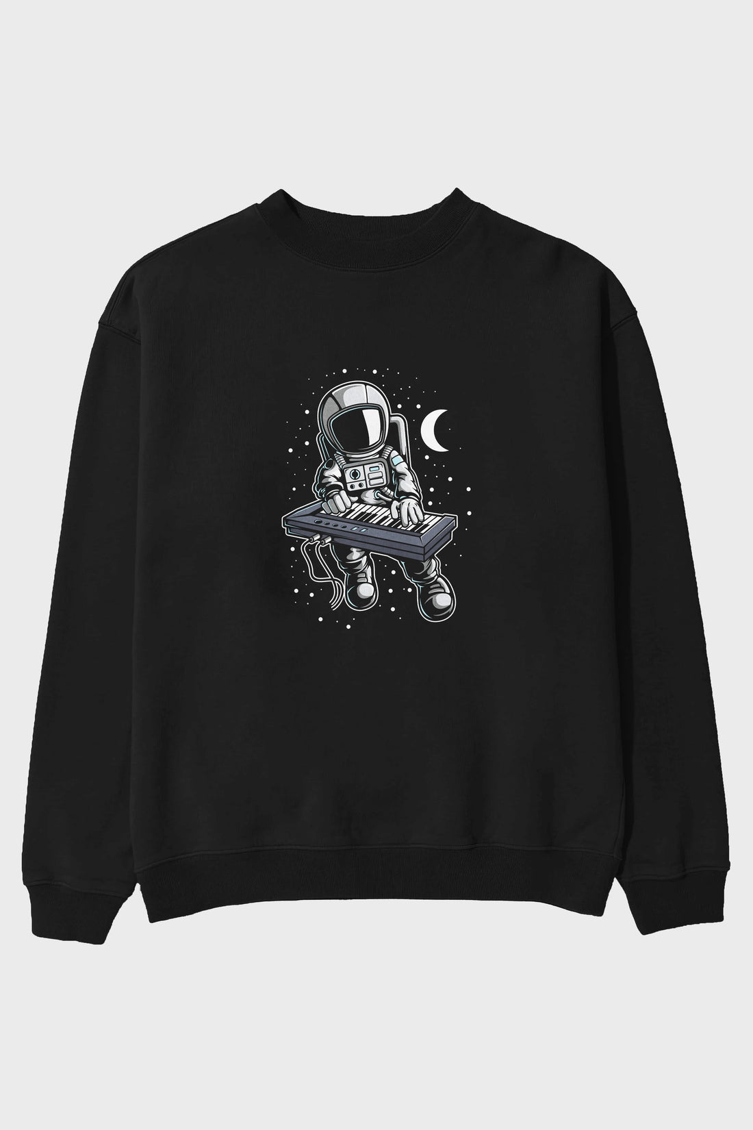 Astronaut Keyboard (2) Ön Baskılı Oversize Sweatshirt Erkek Kadın Unisex