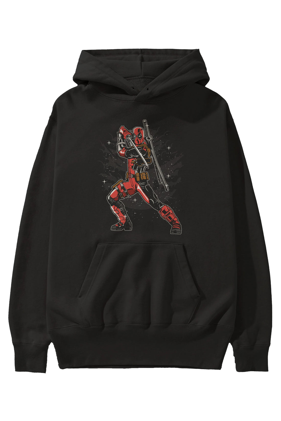 Deadpool Ön Baskılı Hoodie Oversize Kapüşonlu Sweatshirt Erkek Kadın Unisex