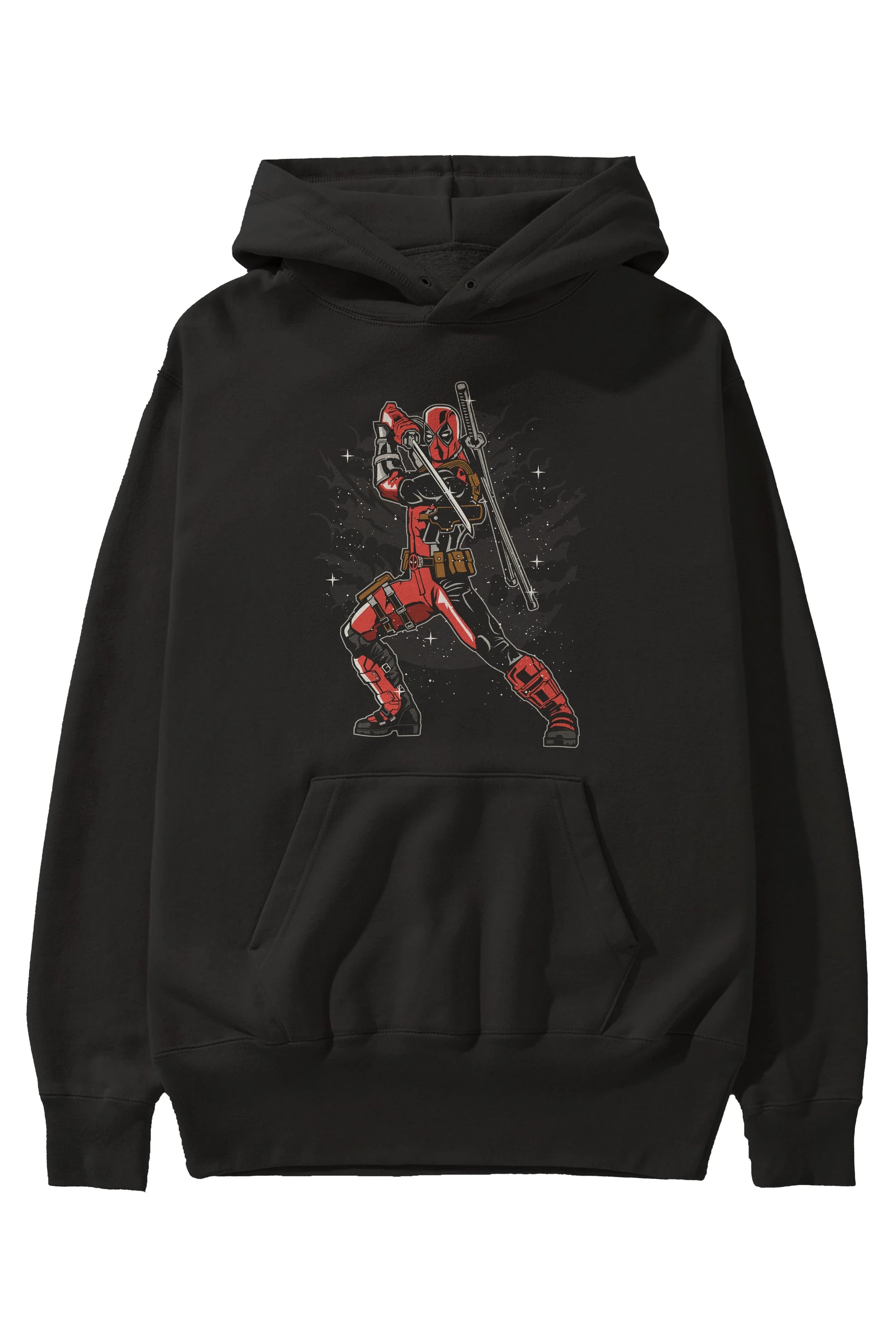 Deadpool Ön Baskılı Hoodie Oversize Kapüşonlu Sweatshirt Erkek Kadın Unisex