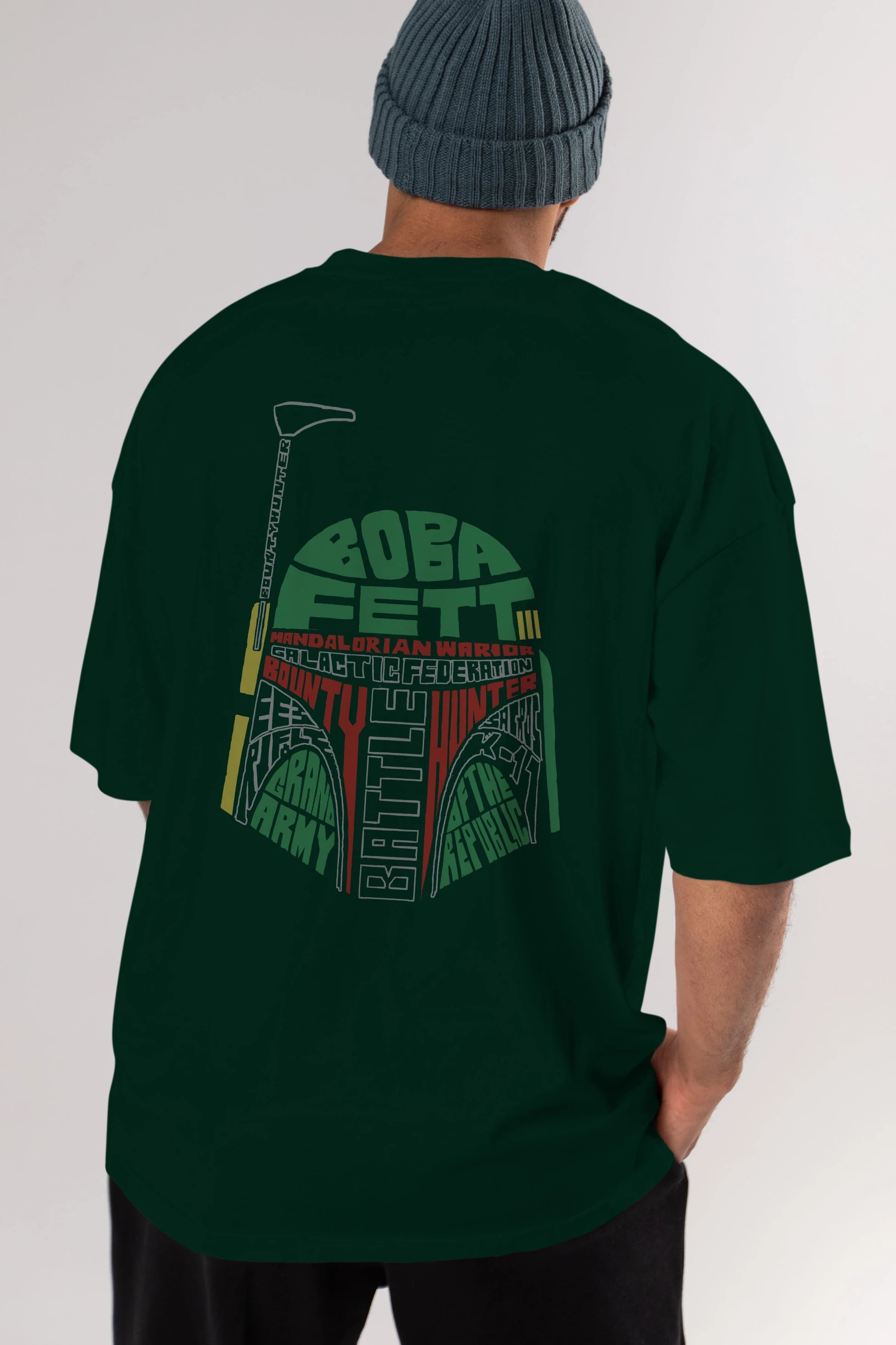 Boba Fett (2) Arka Baskılı Oversize t-shirt %100 pamuk Erkek Kadın Unisex