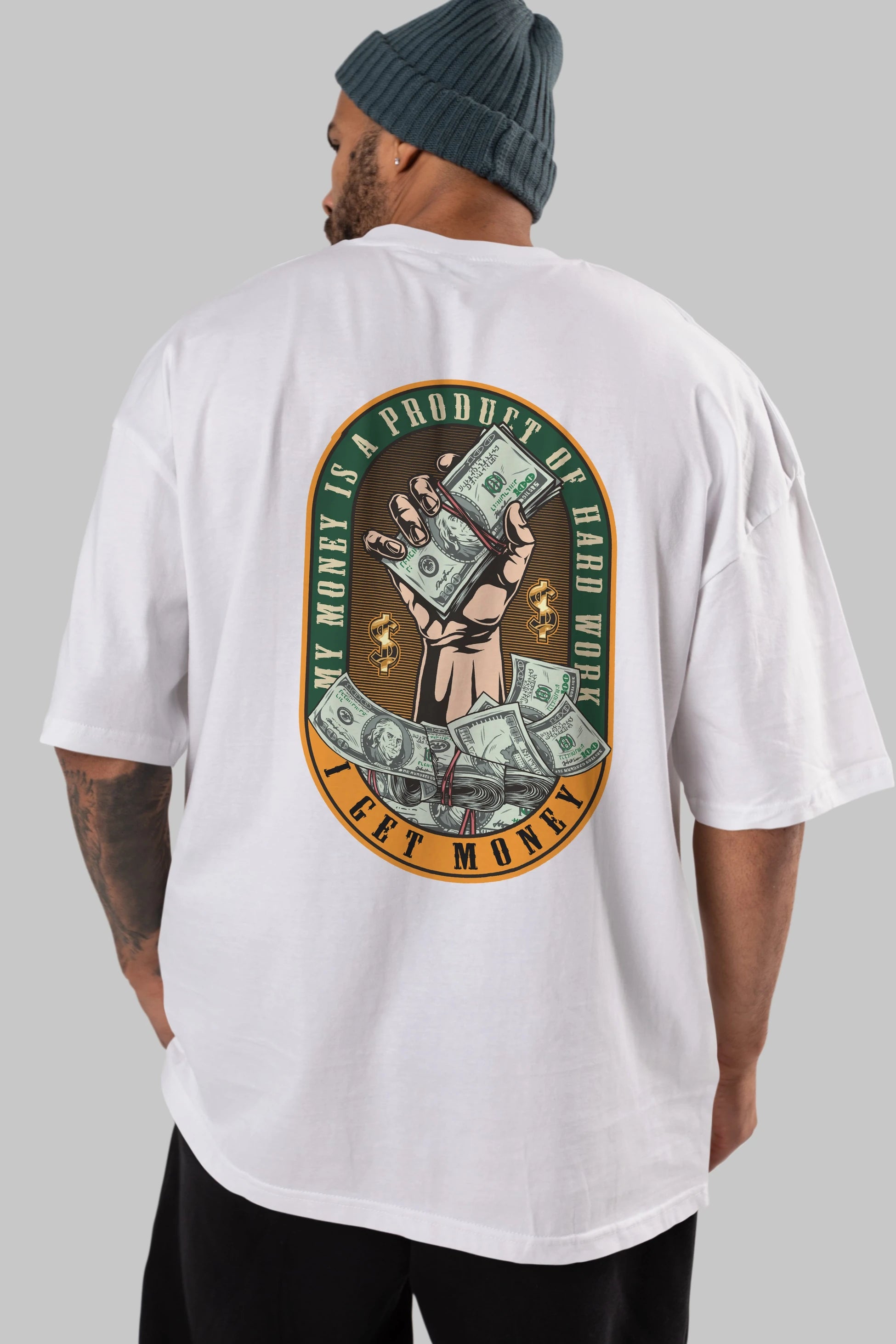 I Get Money Arka Baskılı Oversize t-shirt Erkek Kadın Unisex