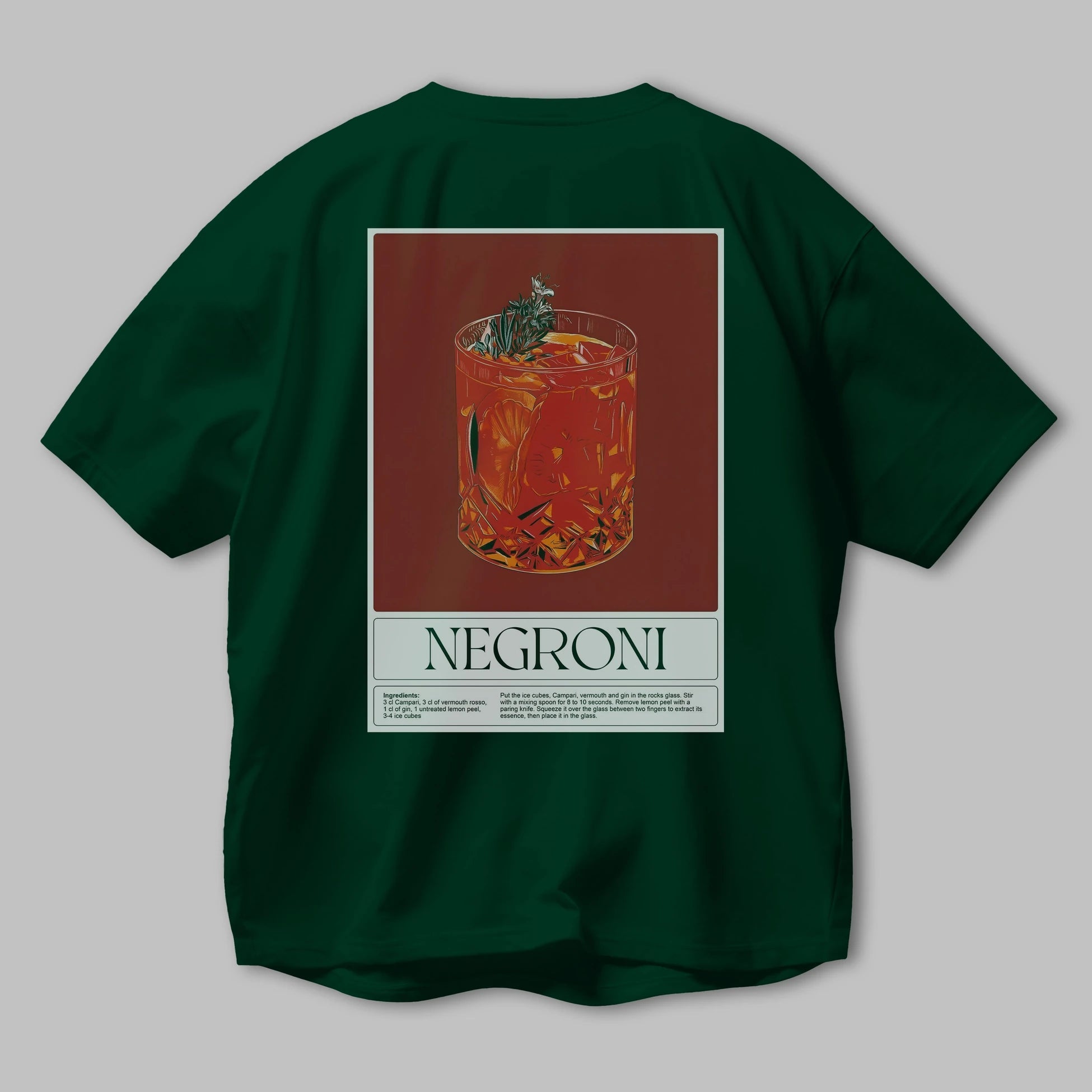 Negroni 2 Arka Baskılı Oversize t-shirt Erkek Kadın Unisex %100 Pamuk Bisiklet Yaka tişort