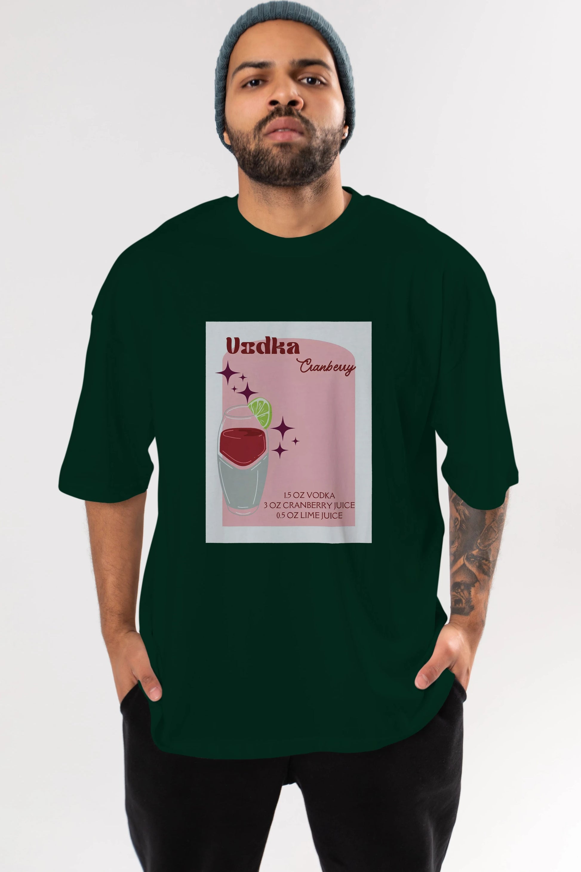 Vodka Cranberry 2 Ön Baskılı Oversize t-shirt Erkek Kadın Unisex %100 Pamuk Bisiklet Yaka tişort