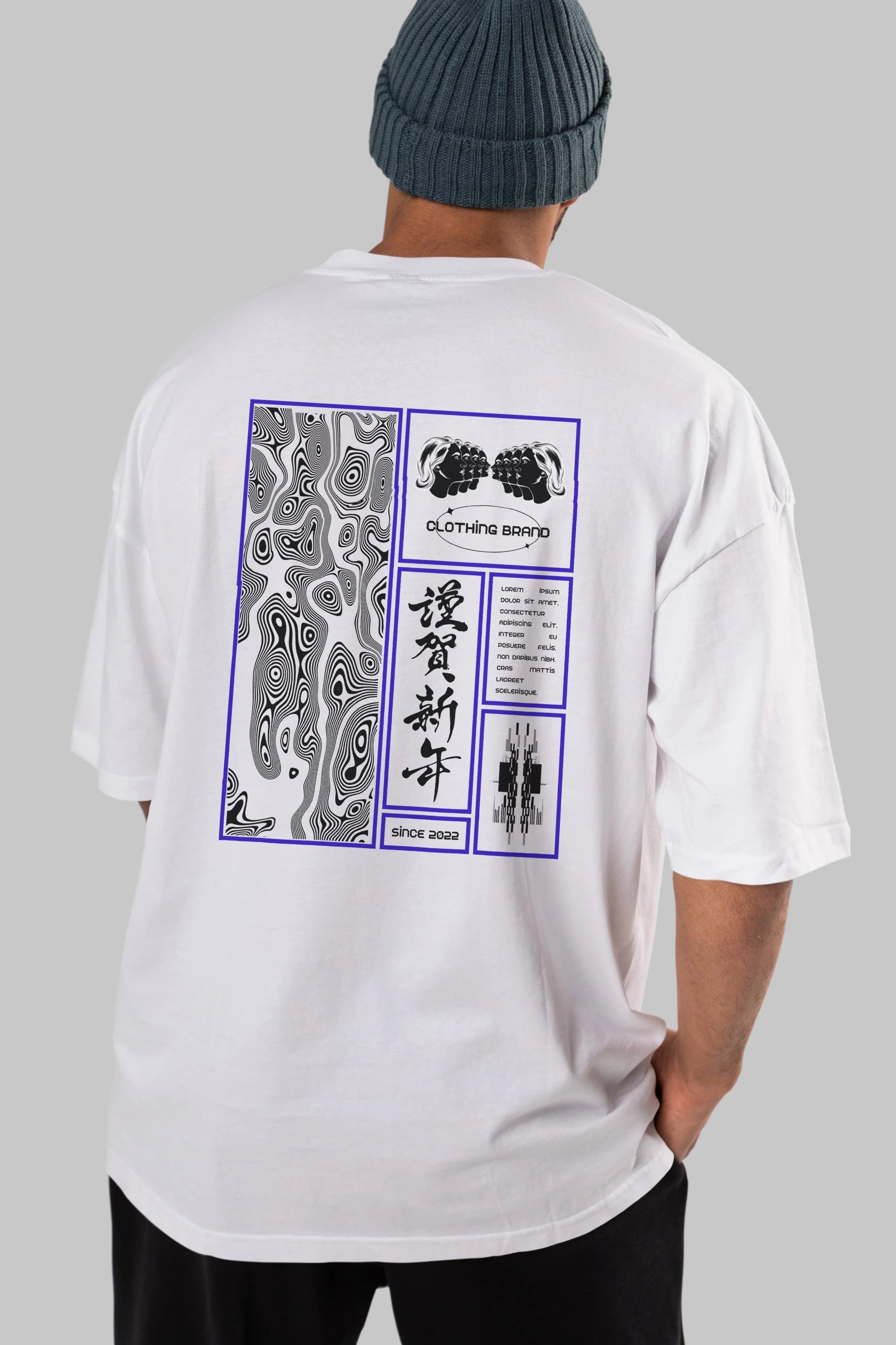 Neon Japanese Streetwear Arka Baskılı Oversize t-shirt Erkek Kadın Unisex