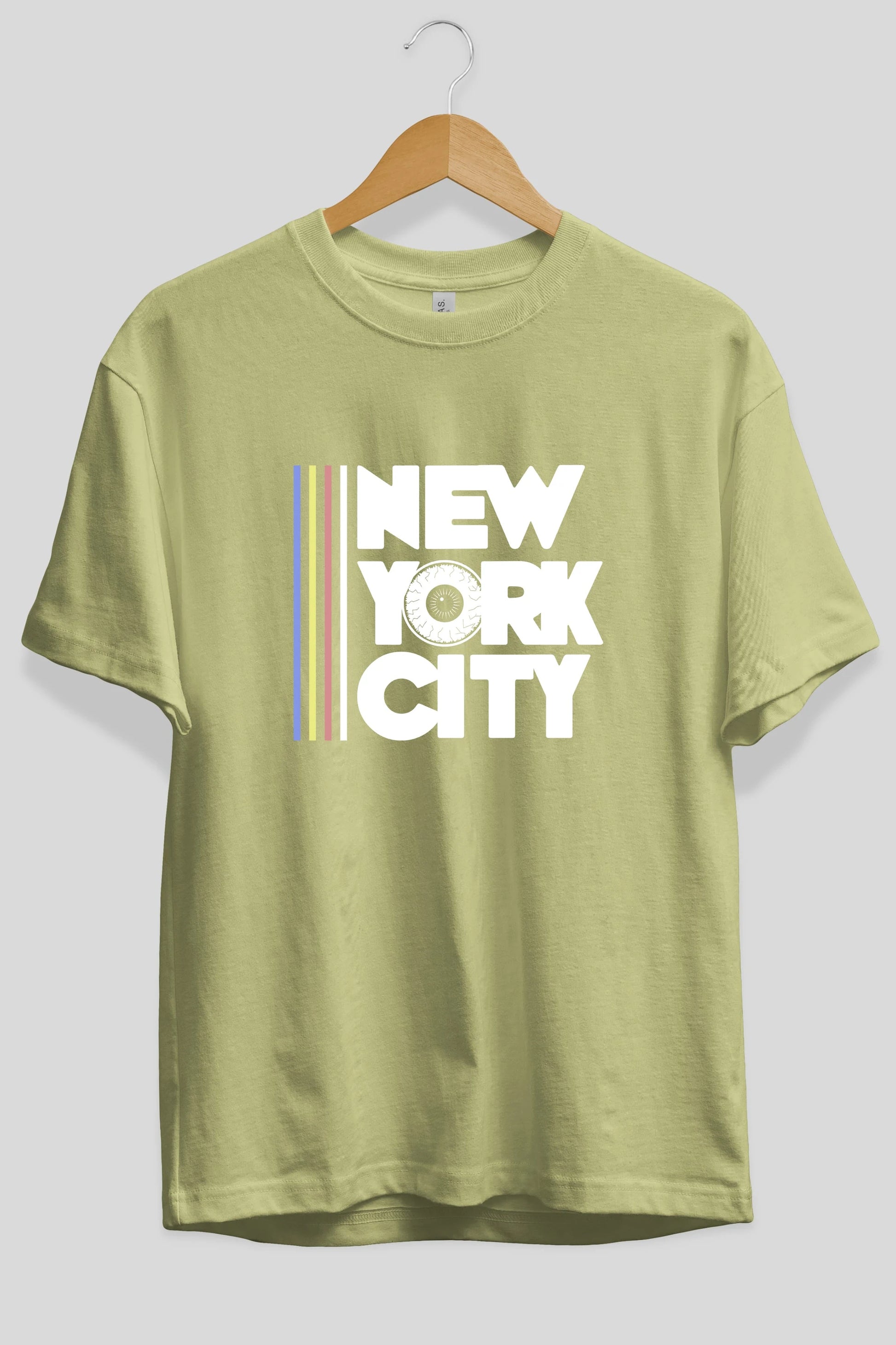 New York City Style Ön Baskılı Oversize t-shirt Erkek Kadın Unisex
