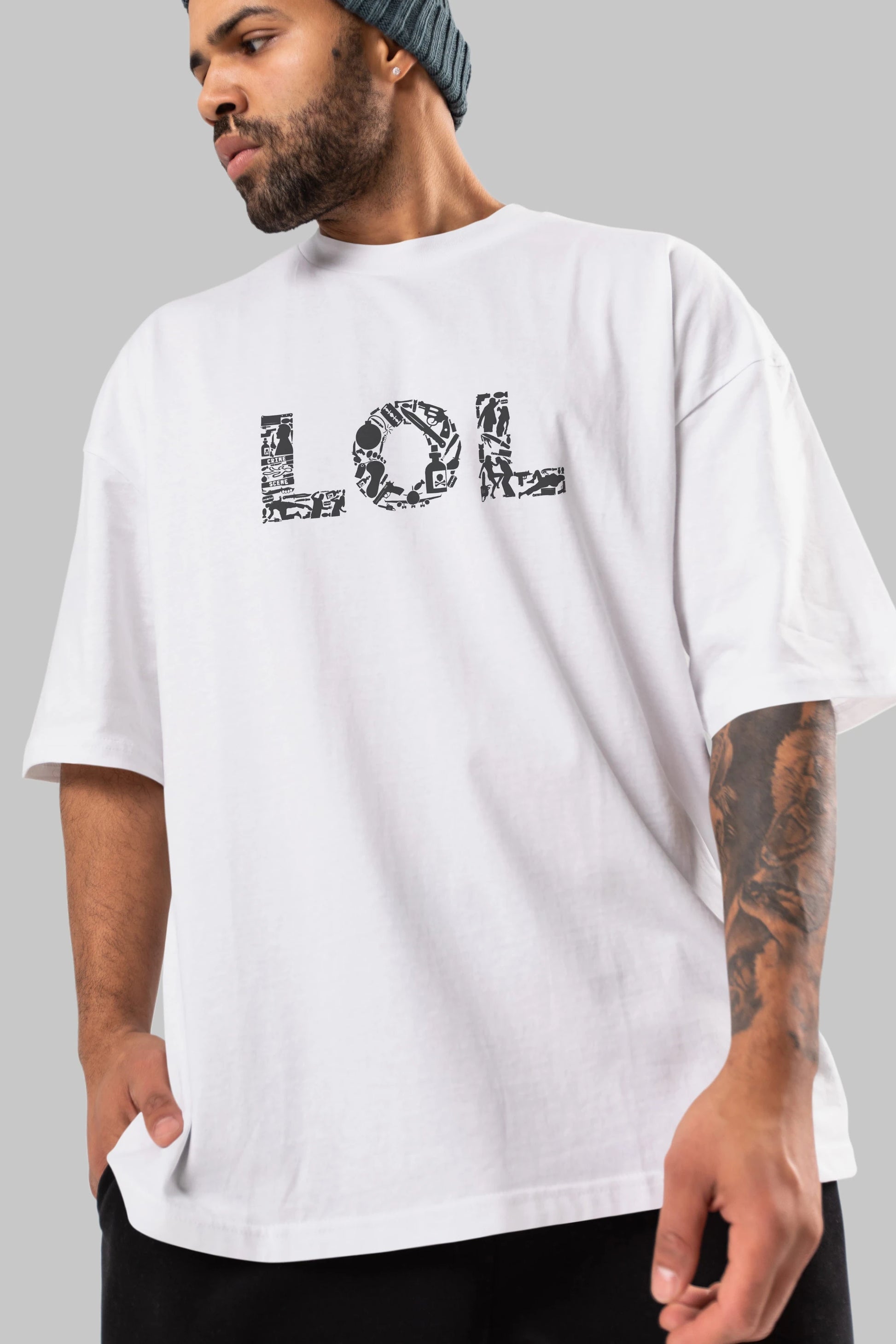 LOL Ön Baskılı Oversize t-shirt %100 pamuk Erkek Kadın Unisex