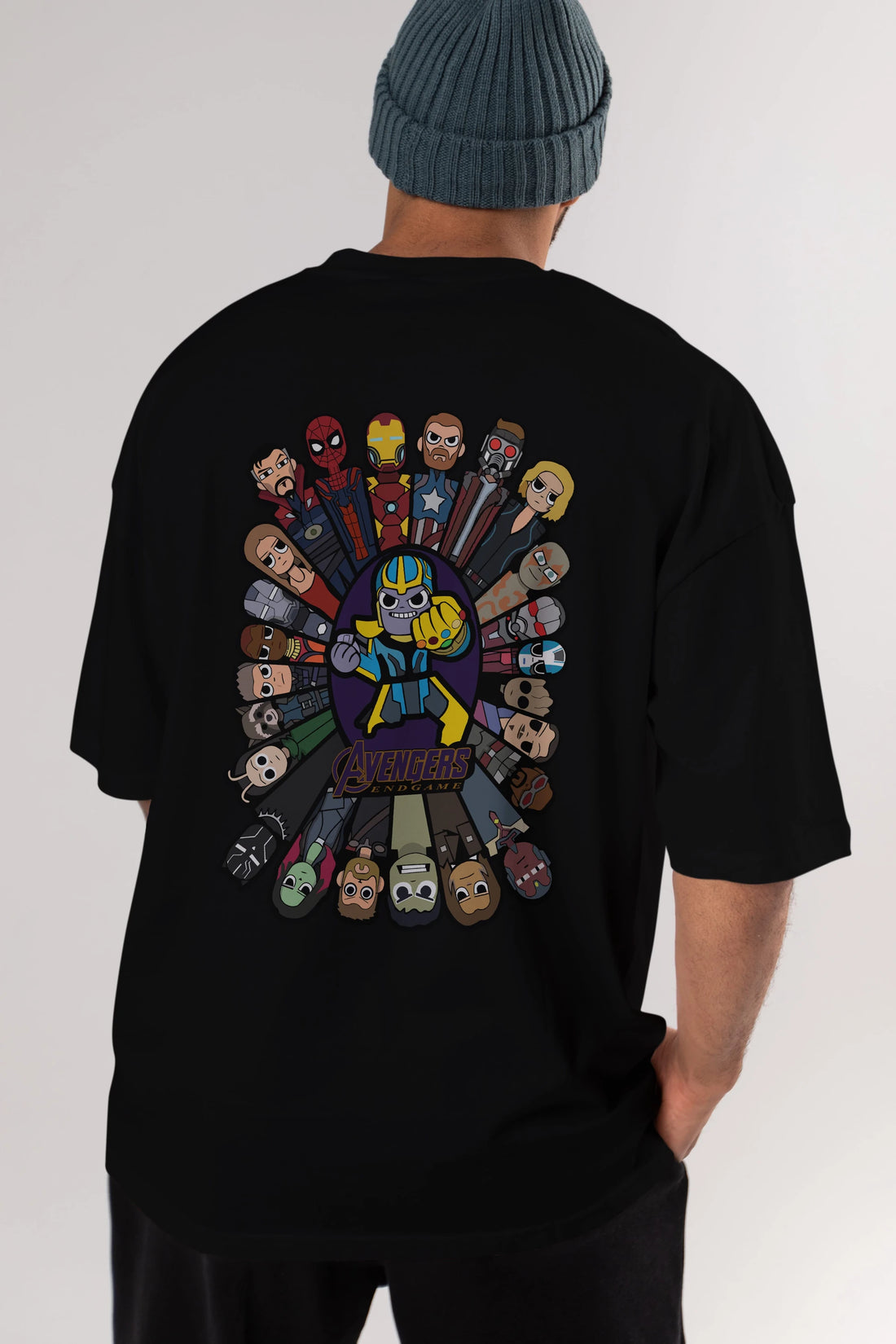 The Avengers (2) Arka Baskılı Oversize t-shirt Erkek Kadın Unisex %100 Pamuk Bisiklet Yaka tişort