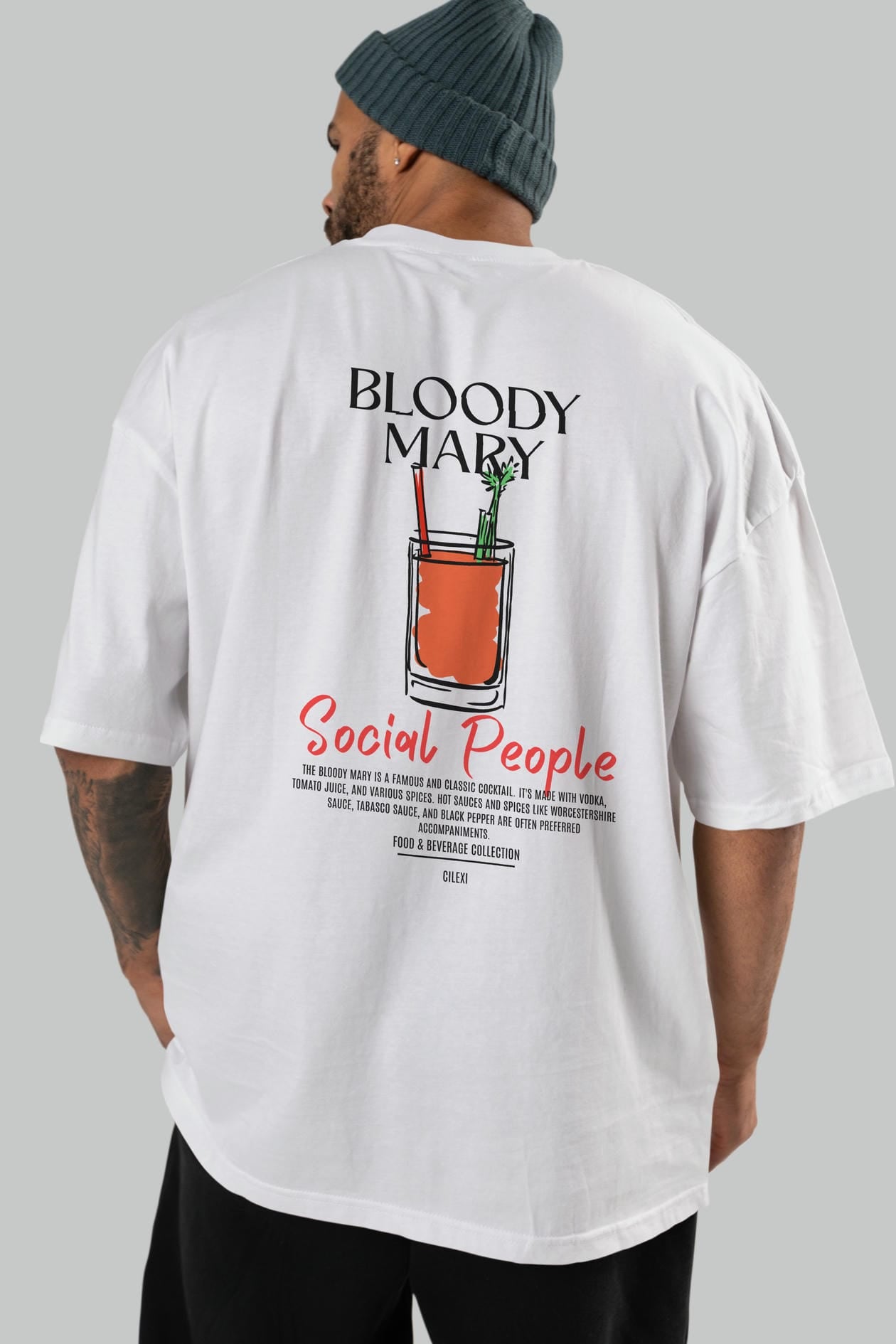 Bloody Mary Kokteyl Serisi Baskılı Oversize t-shirt Erkek Kadın Unisex %100 Pamuk Bisiklet Yaka tişort