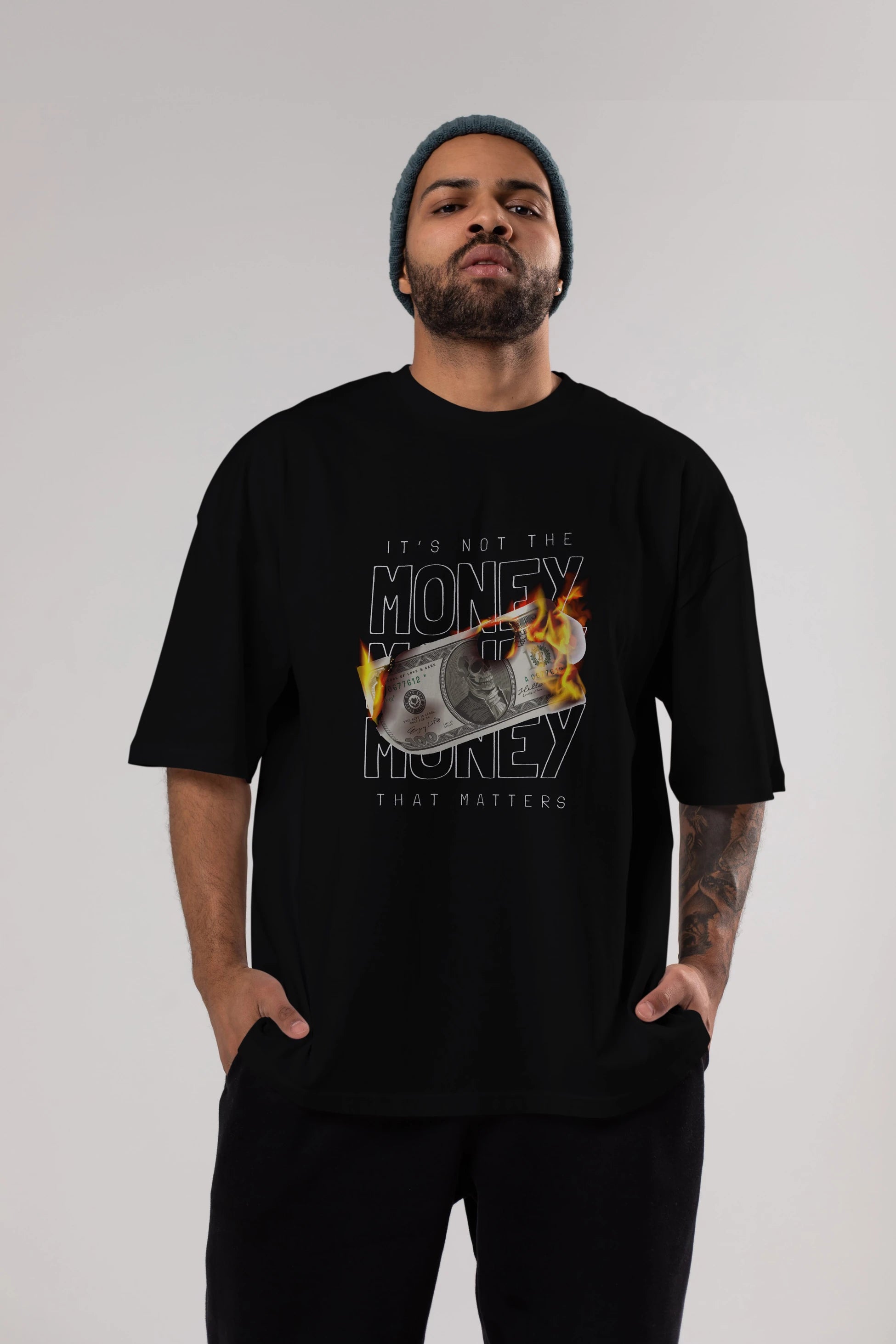 Teddy Bear Its Not The Money Ön Baskılı Oversize t-shirt Erkek Kadın Unisex %100 Pamuk