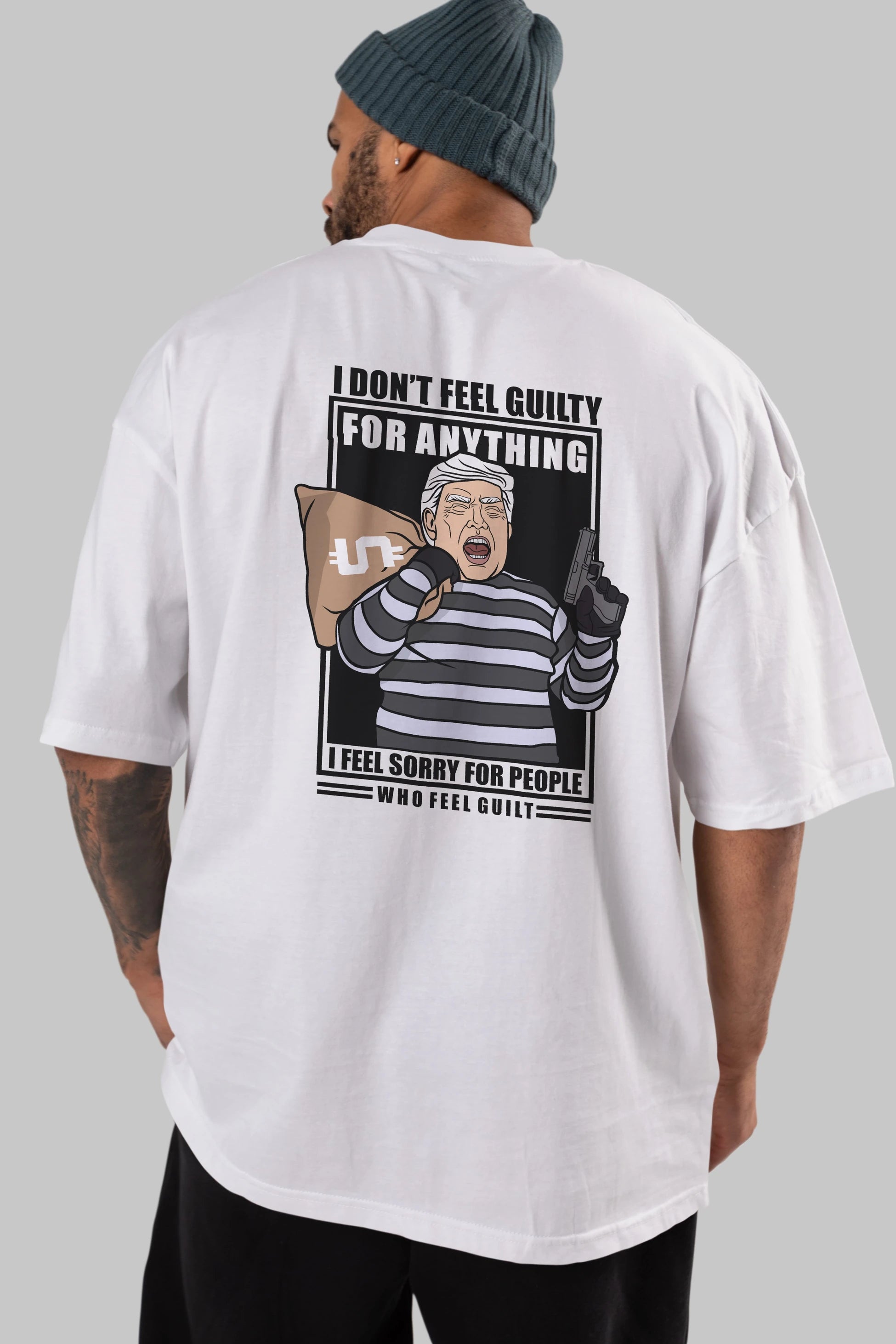Criminal Trump Arka Baskılı Oversize t-shirt Erkek Kadın Unisex %100 Pamuk tişort