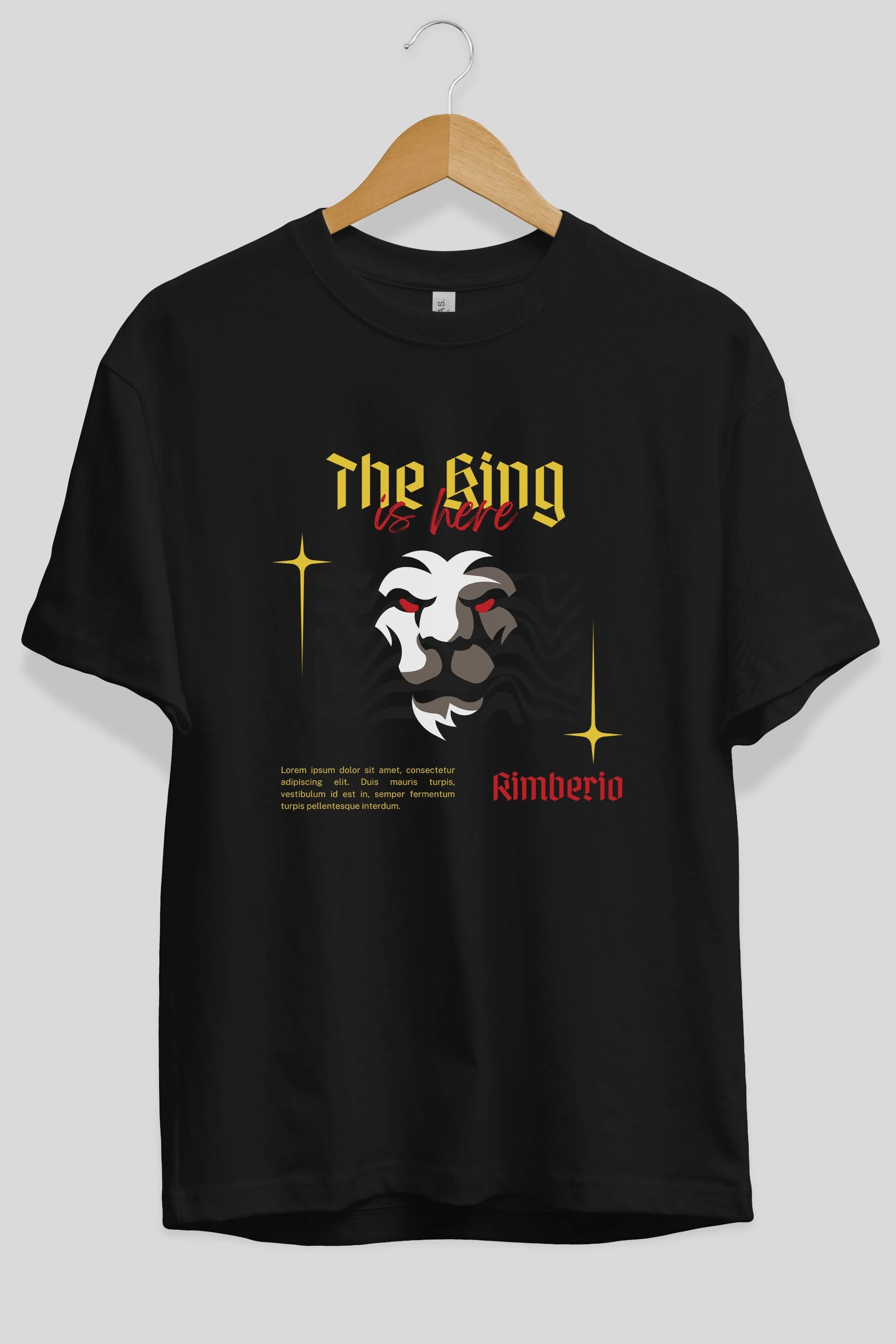 The King is Here Yazılı Ön Baskılı Oversize t-shirt Erkek Kadın Unisex