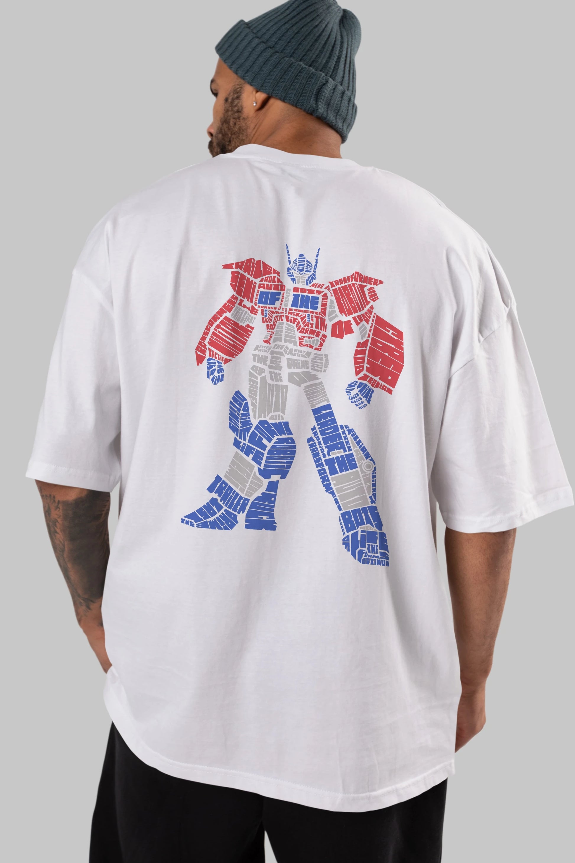 Optimus Prime Arka Baskılı Oversize t-shirt %100 pamuk Erkek Kadın Unisex
