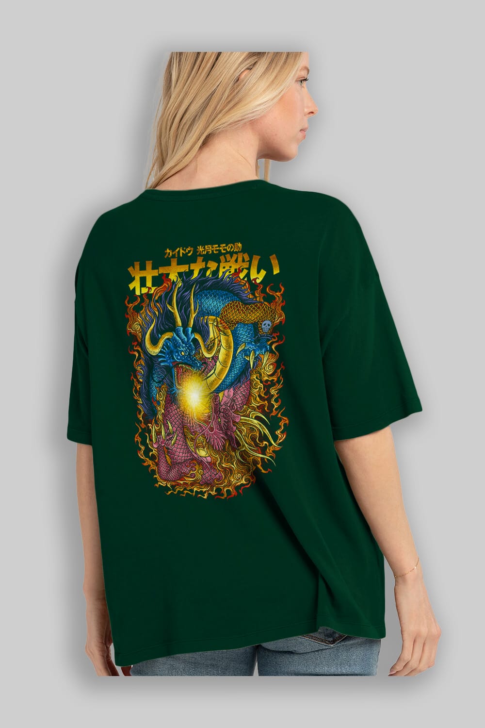 ONE PIECE (4) Anime Arka Baskılı Oversize t-shirt Erkek Kadın Unisex