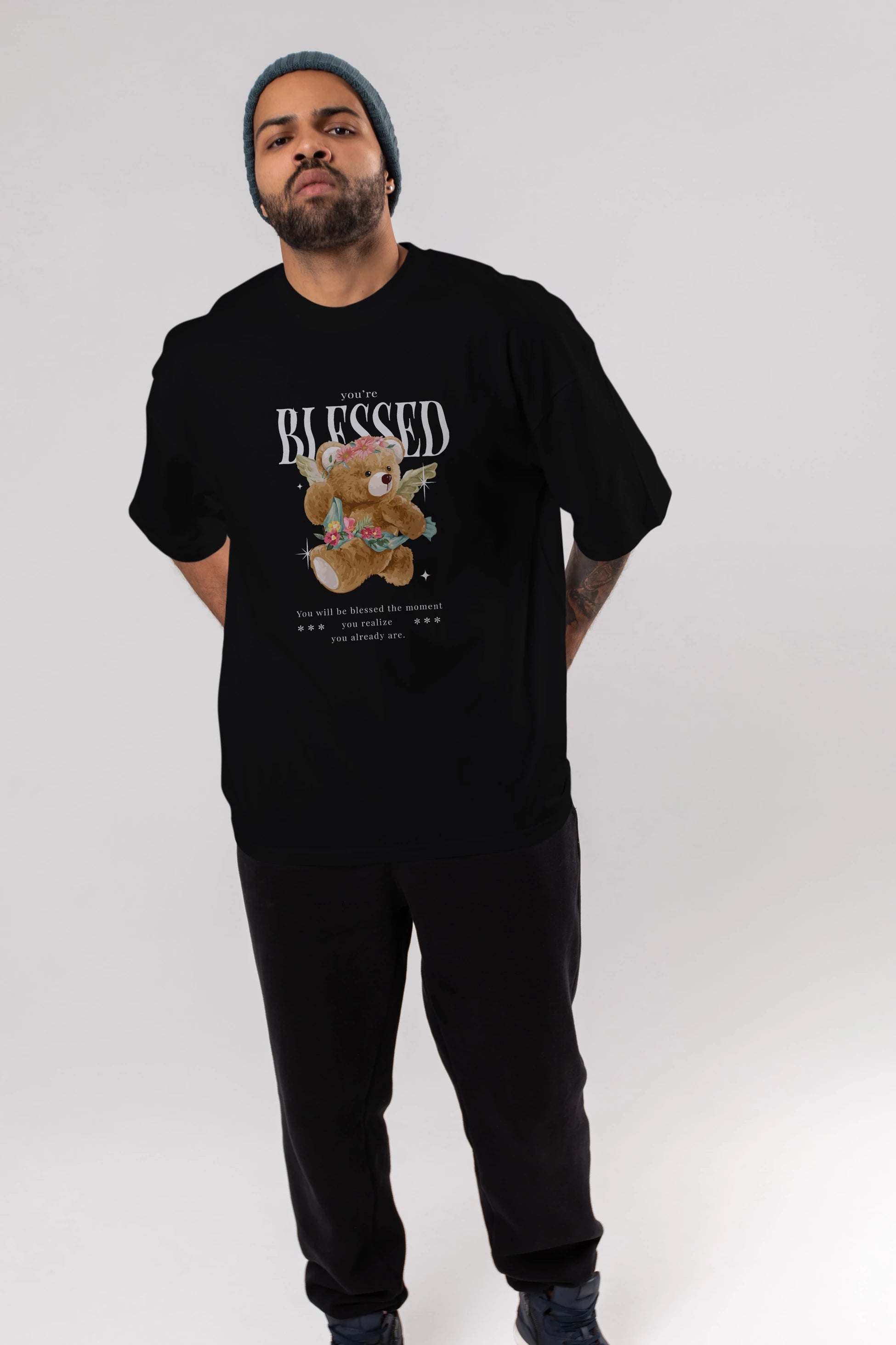 You are Blessed Bear Ön Baskılı Oversize t-shirt Erkek Kadın Unisex