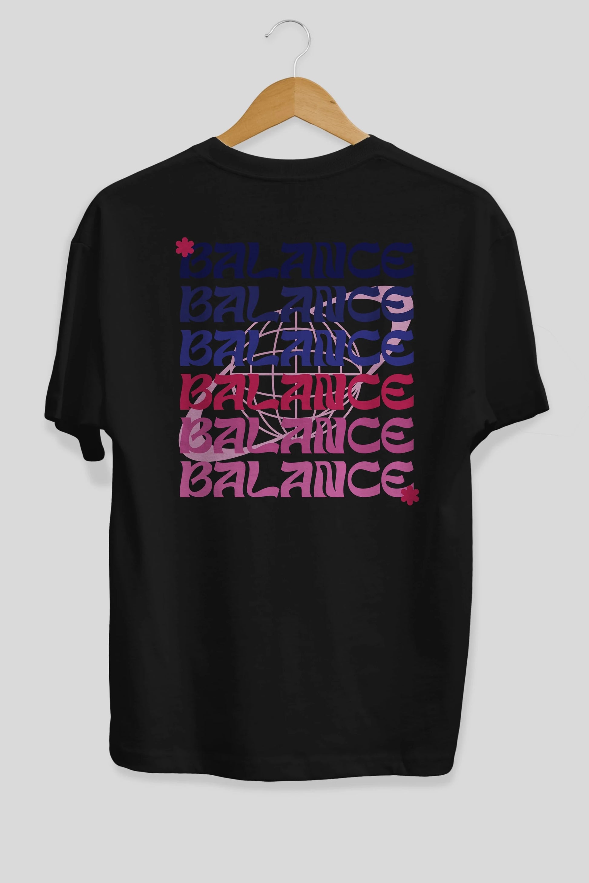 Balance Yazılı Arka Baskılı Oversize t-shirt Erkek Kadın Unisex