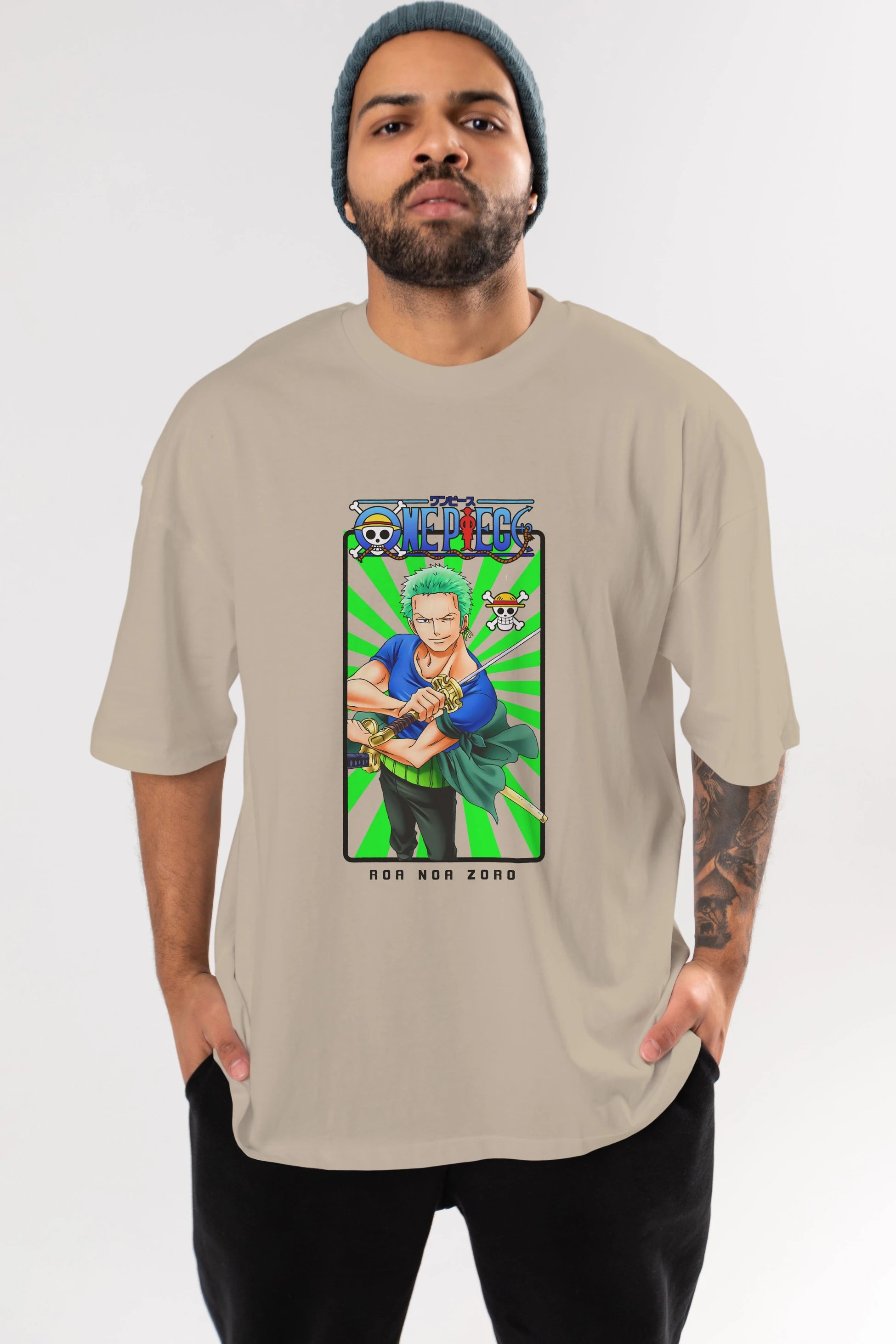 Roronoa Zoro 6 Anime Ön Baskılı Oversize t-shirt Erkek Kadın Unisex
